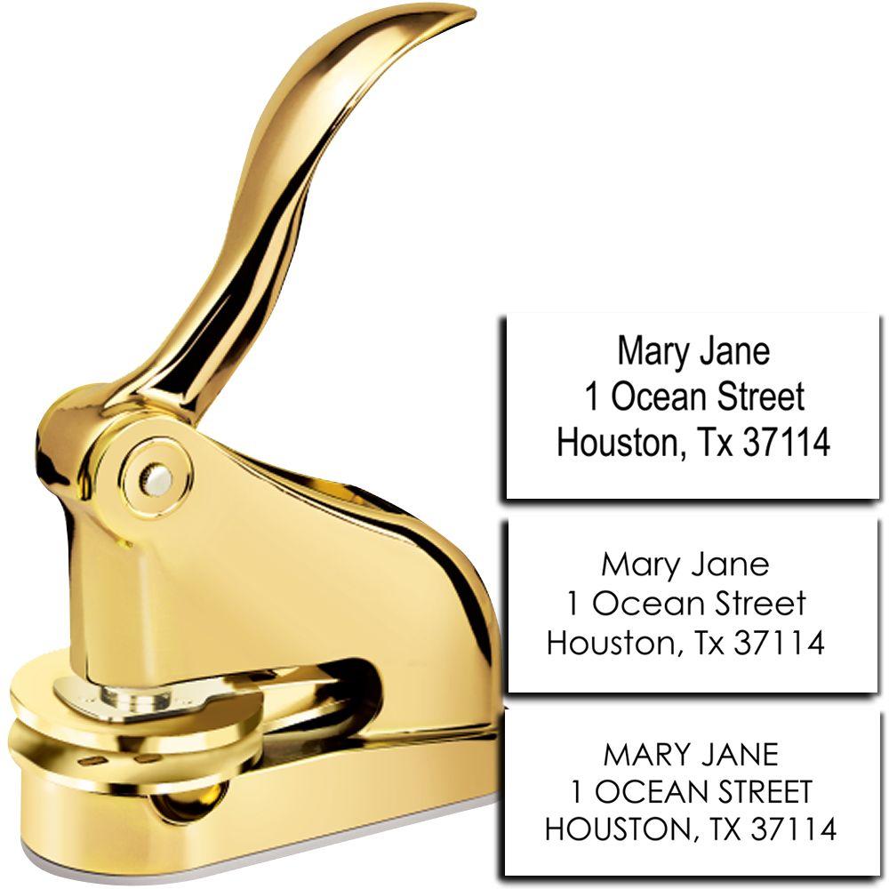 Gold Gift Desk Address Embosser Main Image