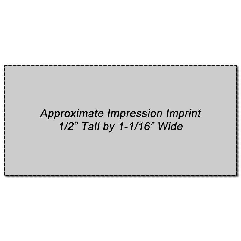 N04 Custom Xstamper 1/2 x 1-1/16 Imprint Sample