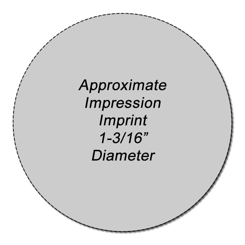 N49 Custom Xstamper 1-3/16 Diameter with Standard Mount Imprint Sample