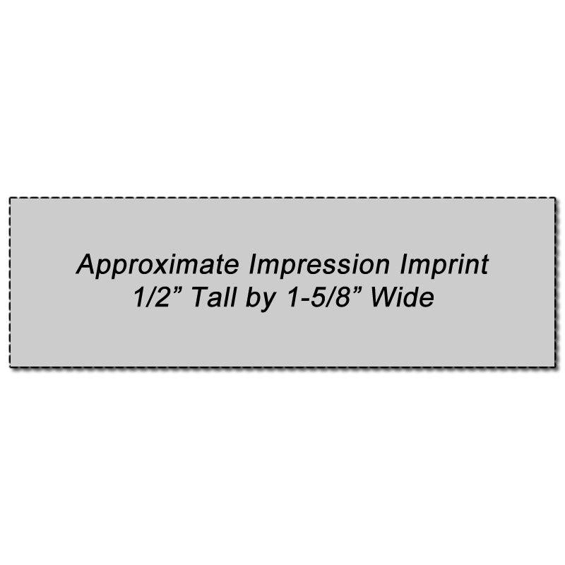 Xstamper Quick Dry Industrial Stamp Size 1/2 x 1-5/8 Imprint Sample