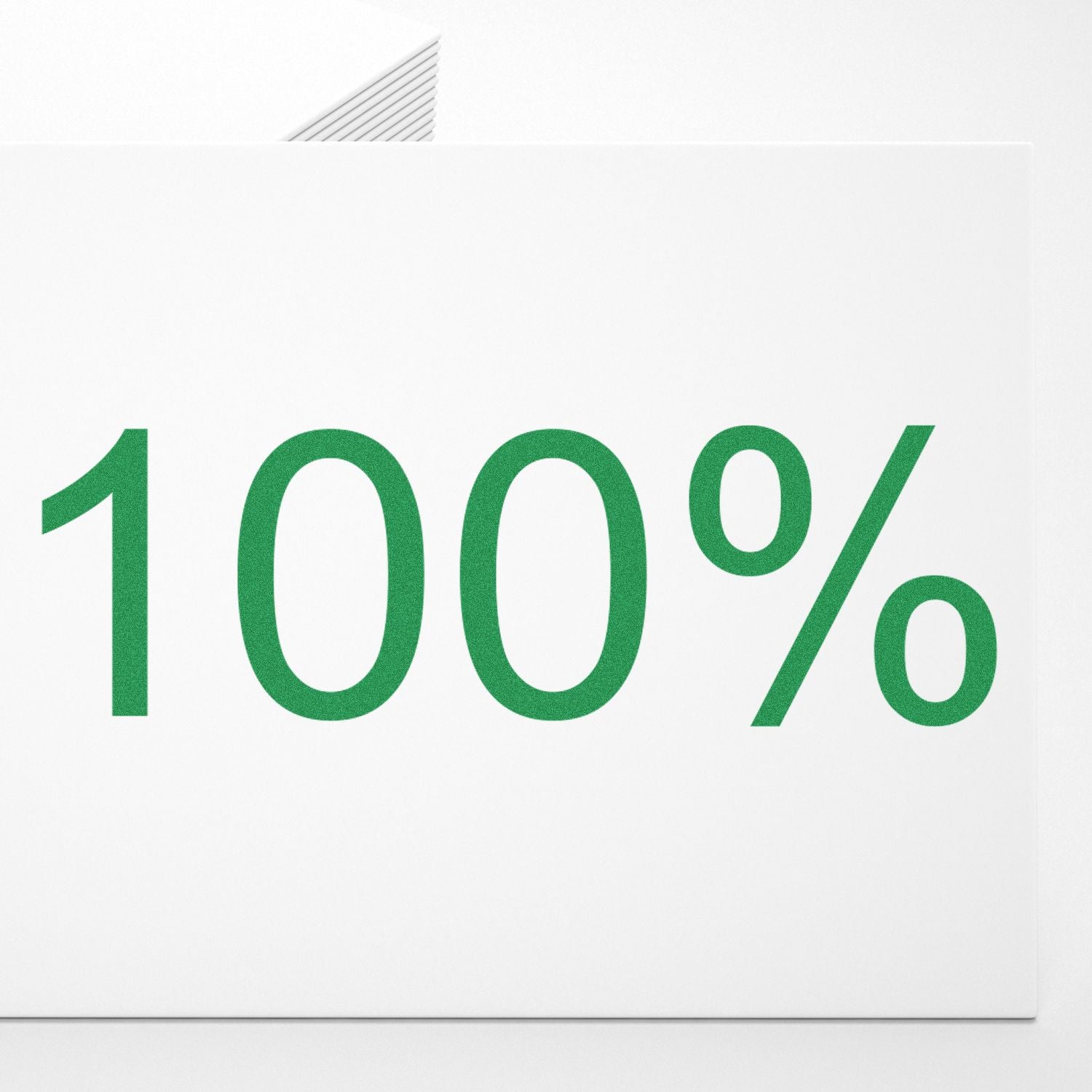Green 100% percentage text on a white background, used to highlight a 100 percent guarantee or offer.