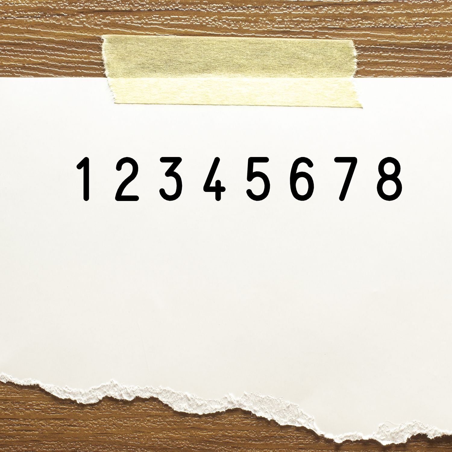 Numbers 18 printed in black on white torn-paper background, representing a counting sequence for math education.