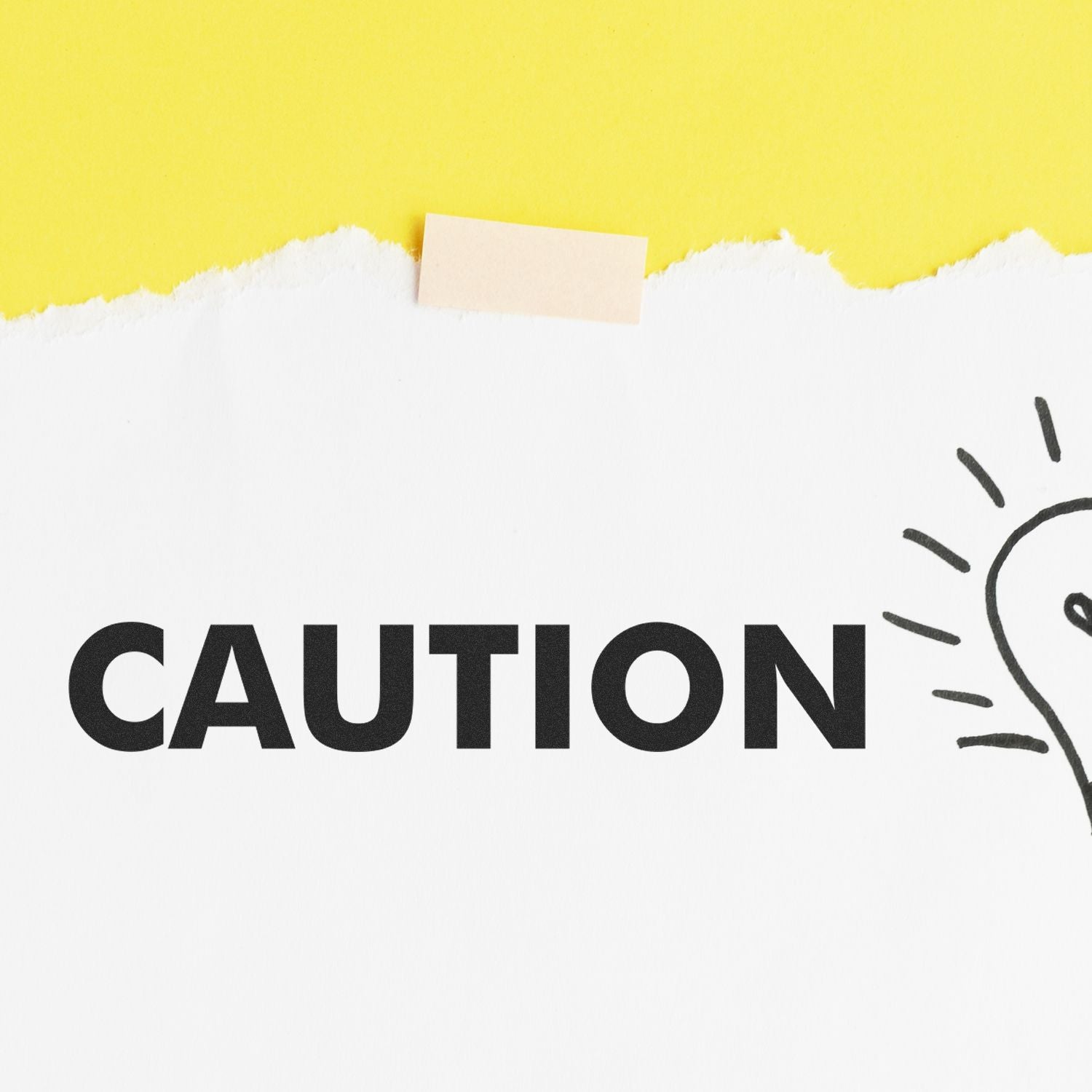 Warning caution label with exclamation icon on yellow and white background, highlighting safety notice and risk alert.