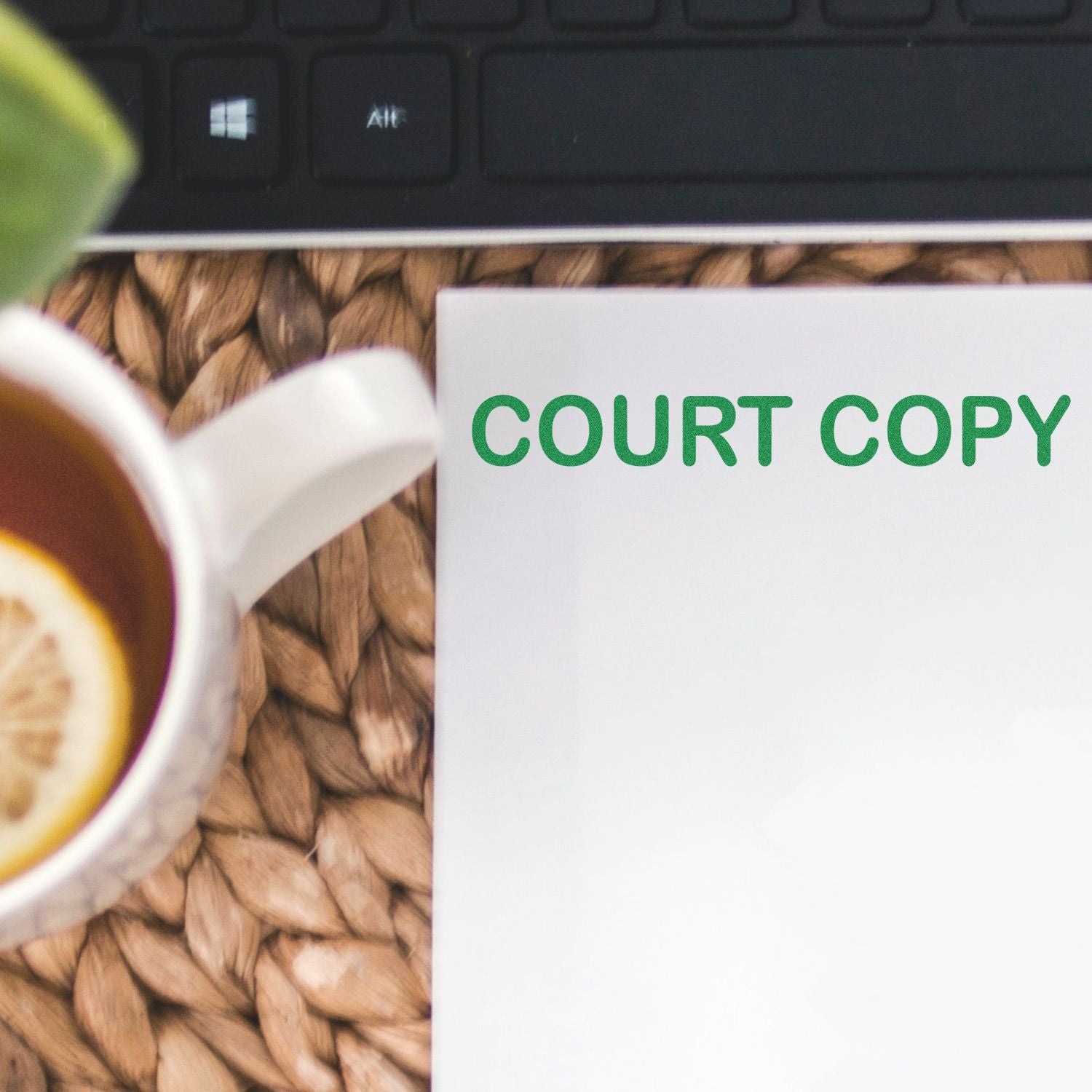 Close-up of a legal document labeled COURT COPY, used for filing and court evidence at a courthouse or law office.