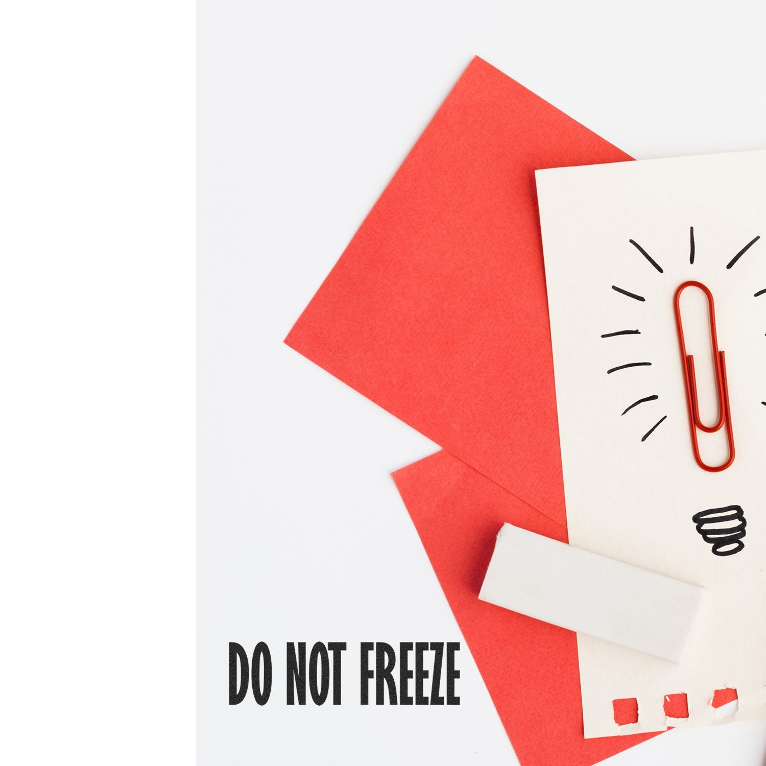 Safety warning graphic with DO NOT REF text, red paper and paperclip exclamation symbol, signaling a prohibited action.