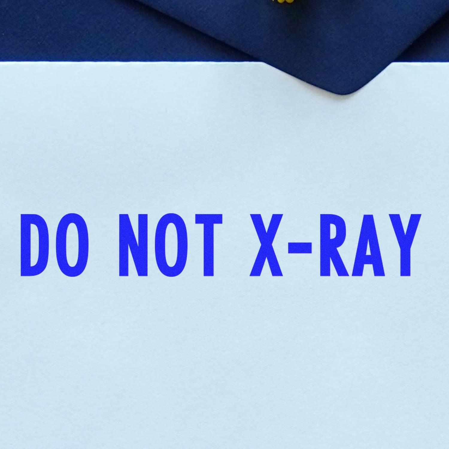 Warning label on medical packaging reads DO NOT X-RAY, telling handlers not to scan the item with X-ray equipment.