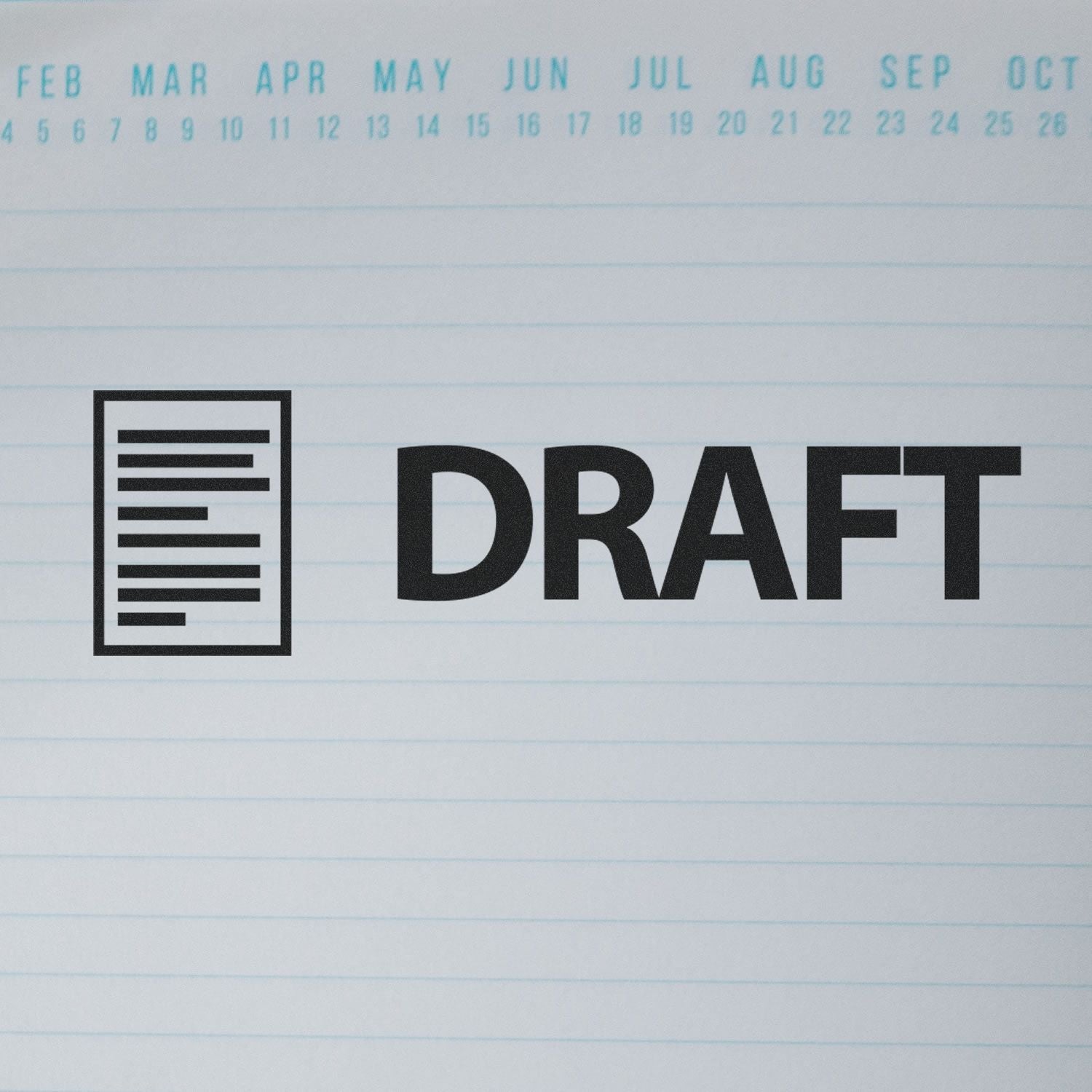 DRAFT document preview with checklist icon on calendar-lined paper, representing drafting and revision workflow for project planning.