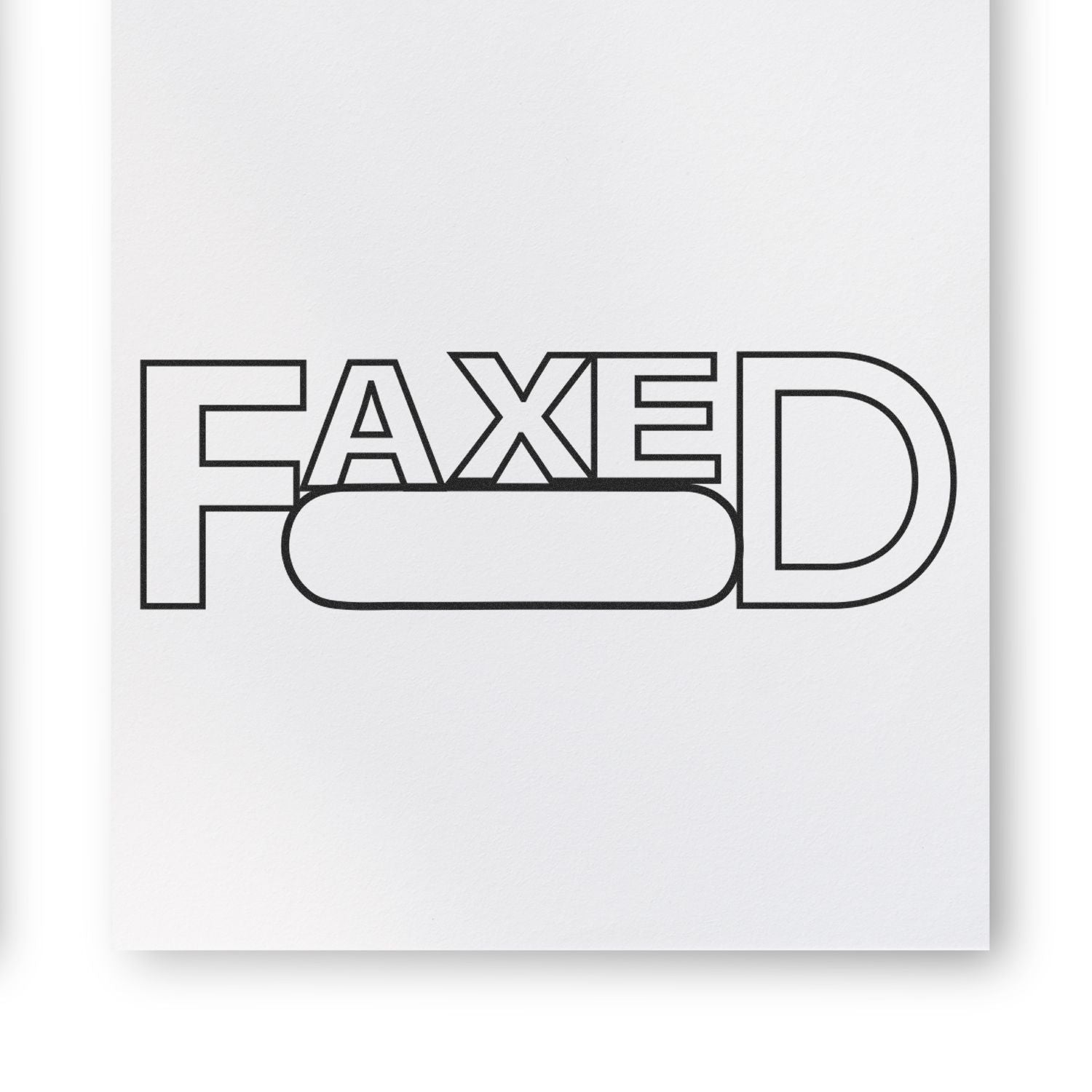 FAXED typography logo with horizontal pill design for faxed document branding on white background