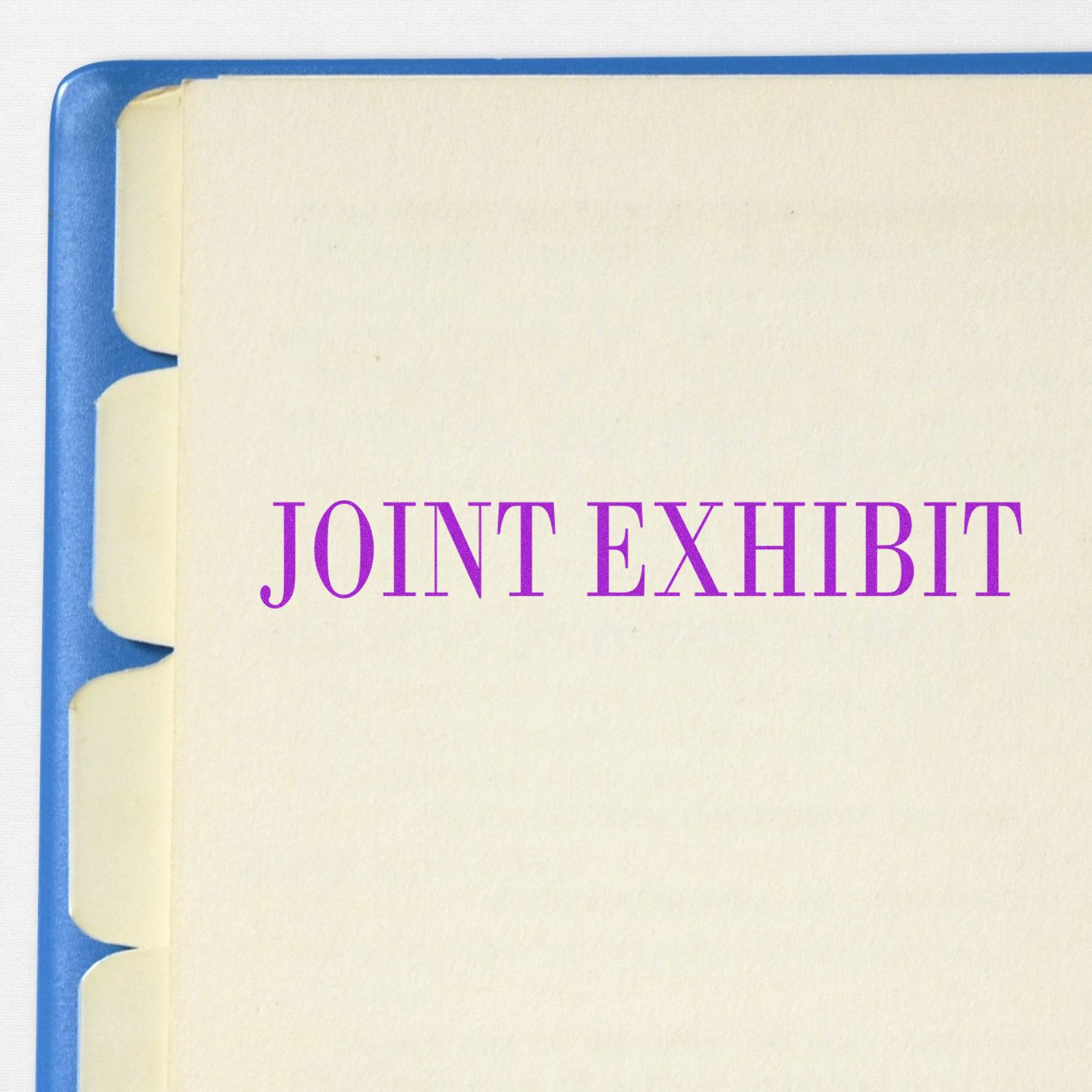 Close-up of a court document page reading JOINT EXHIBIT, highlighting shared evidence in a legal filing for trial presentation.