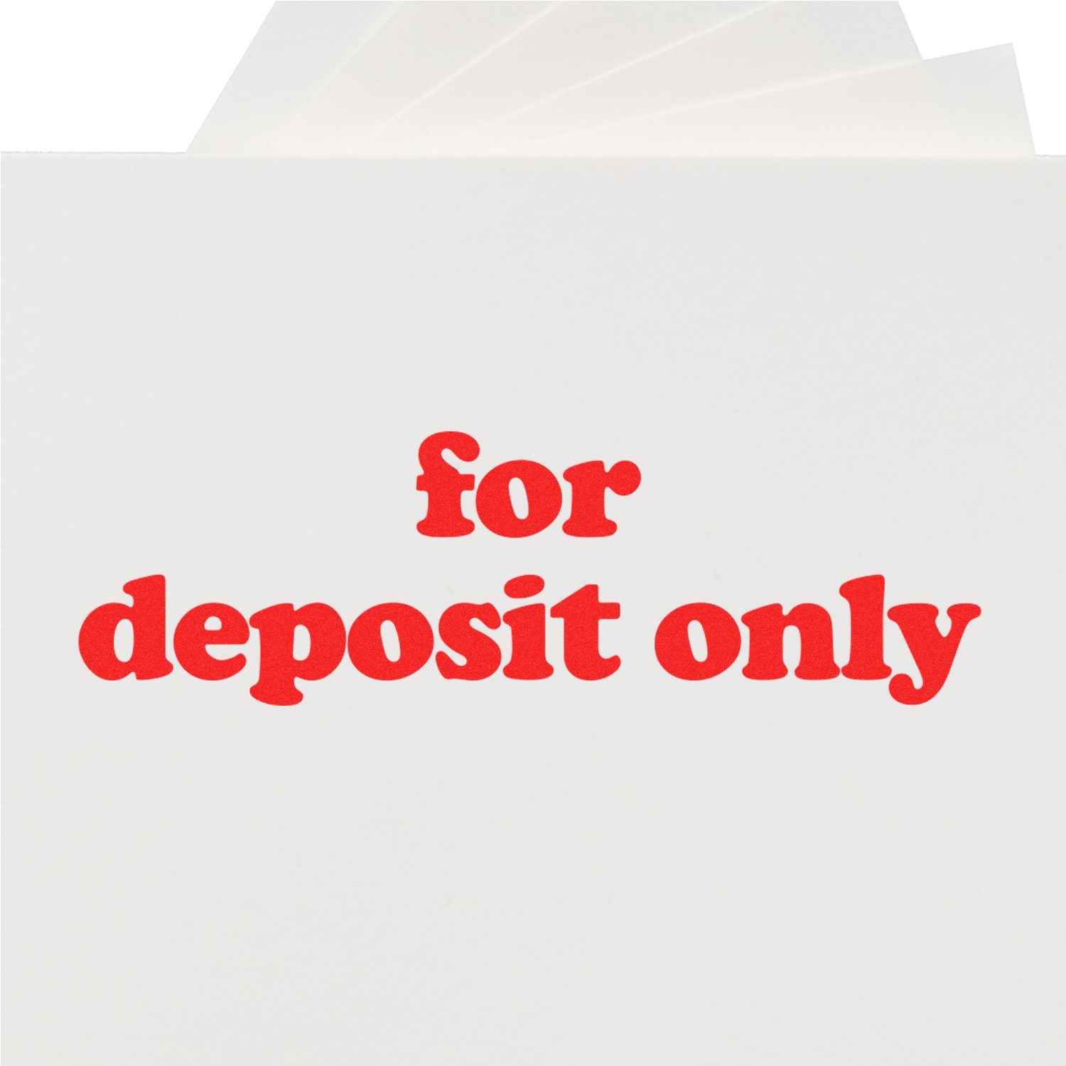 White paper deposit envelope with red for deposit only text.