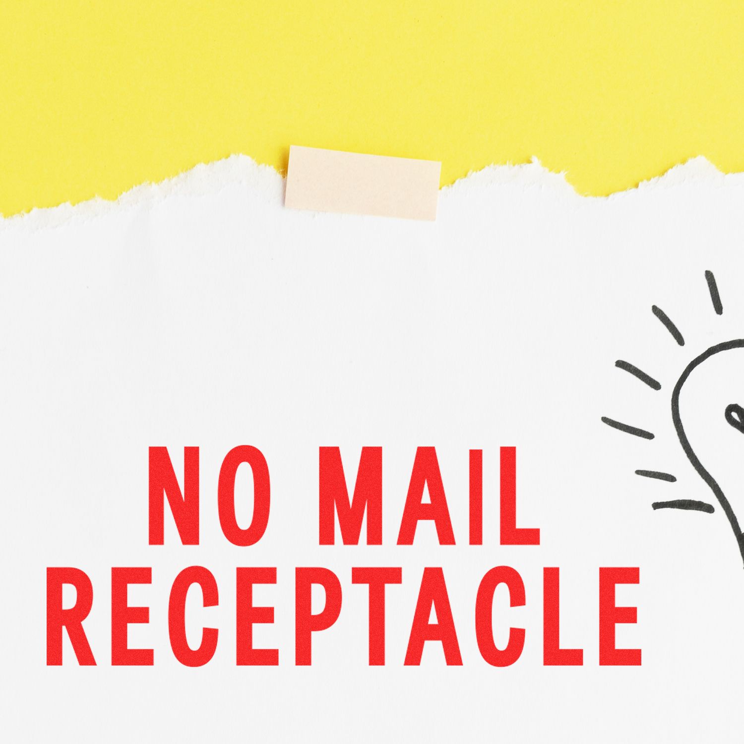 No Mail Receptacle sign that informs deliveries and packages cannot be dropped off at this location.