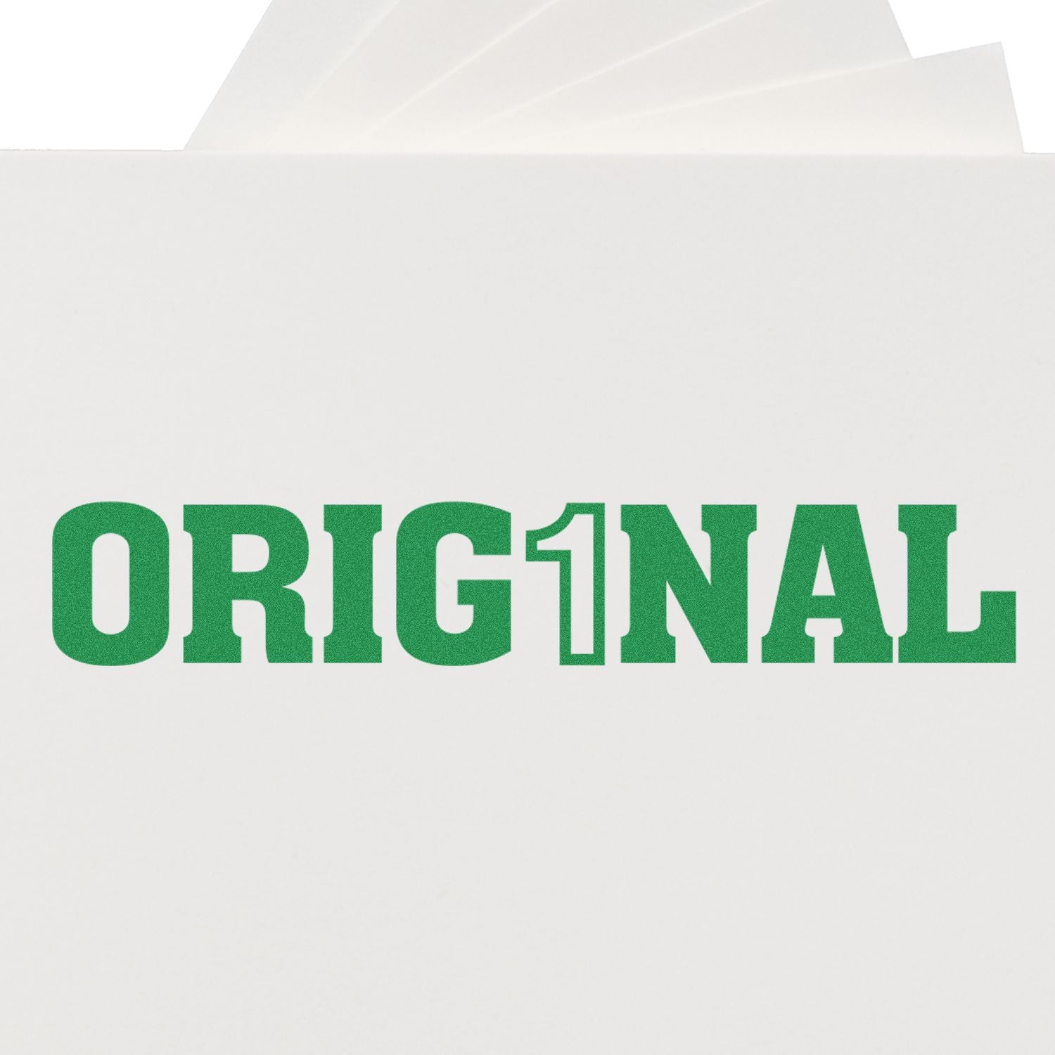 Original logo typography graphic with bold green ORIGINAL text on white background for branding and product identity