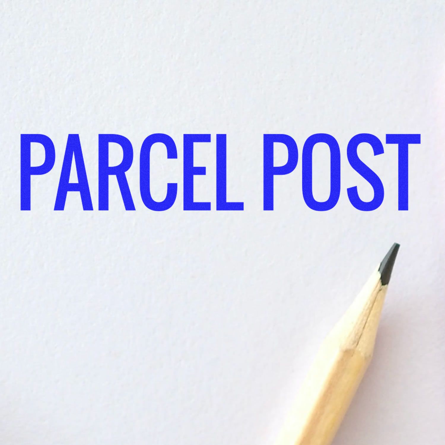 Parcel post shipping message on white background with pencil, highlighting postal delivery services, freight tracking options, and logistics