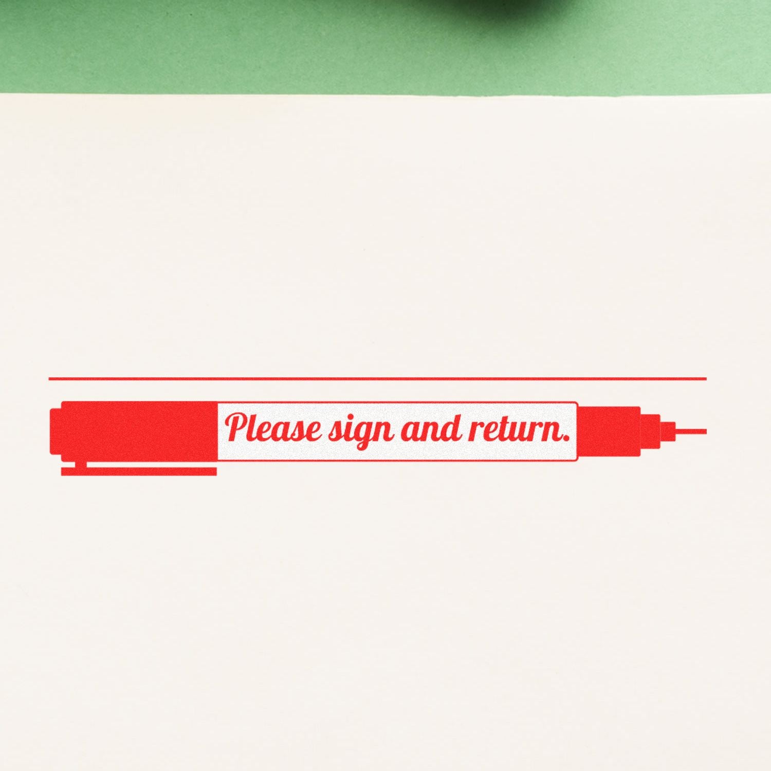 Red stamp on form says Please sign and return, requesting signature and return of contract or paperwork.