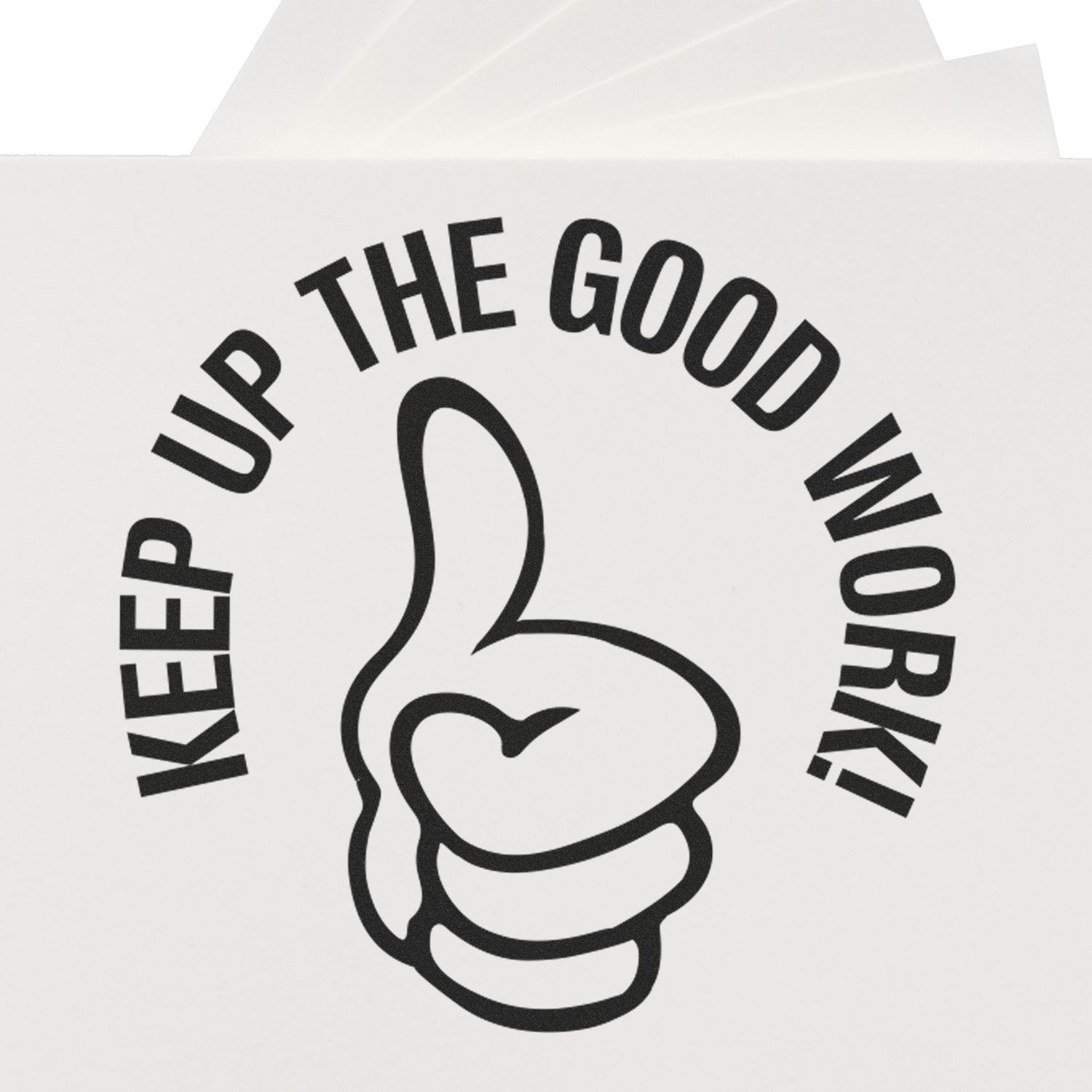 Motivational Keep Up the Good Work thumbs-up sticker on white background.