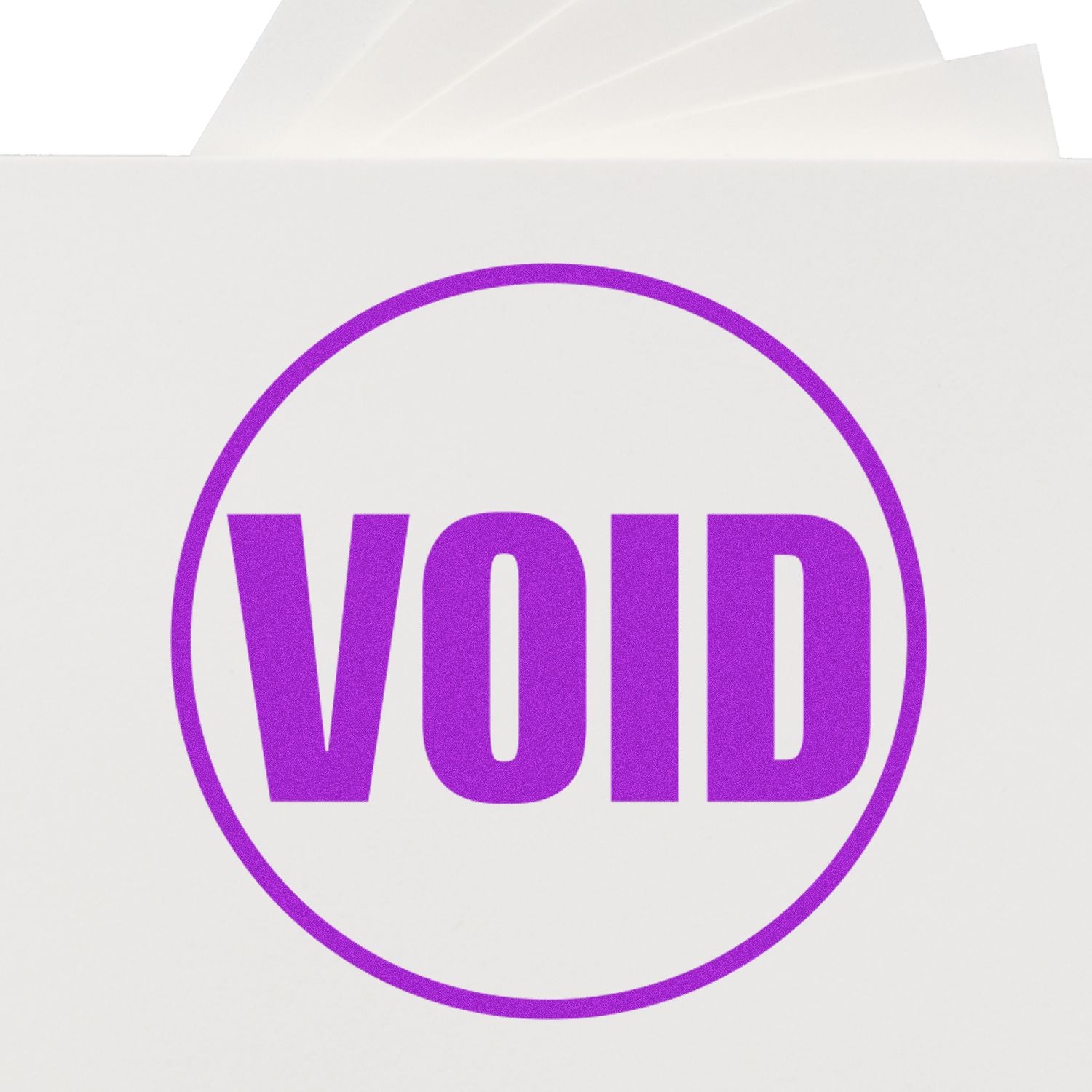 Purple VOID stamp inside a circle on a white background, minimalist empty placeholder design.