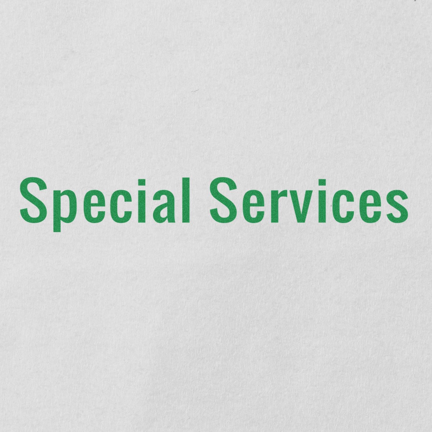 Special Services green text on light background, highlighting a services category for navigation and SEO.