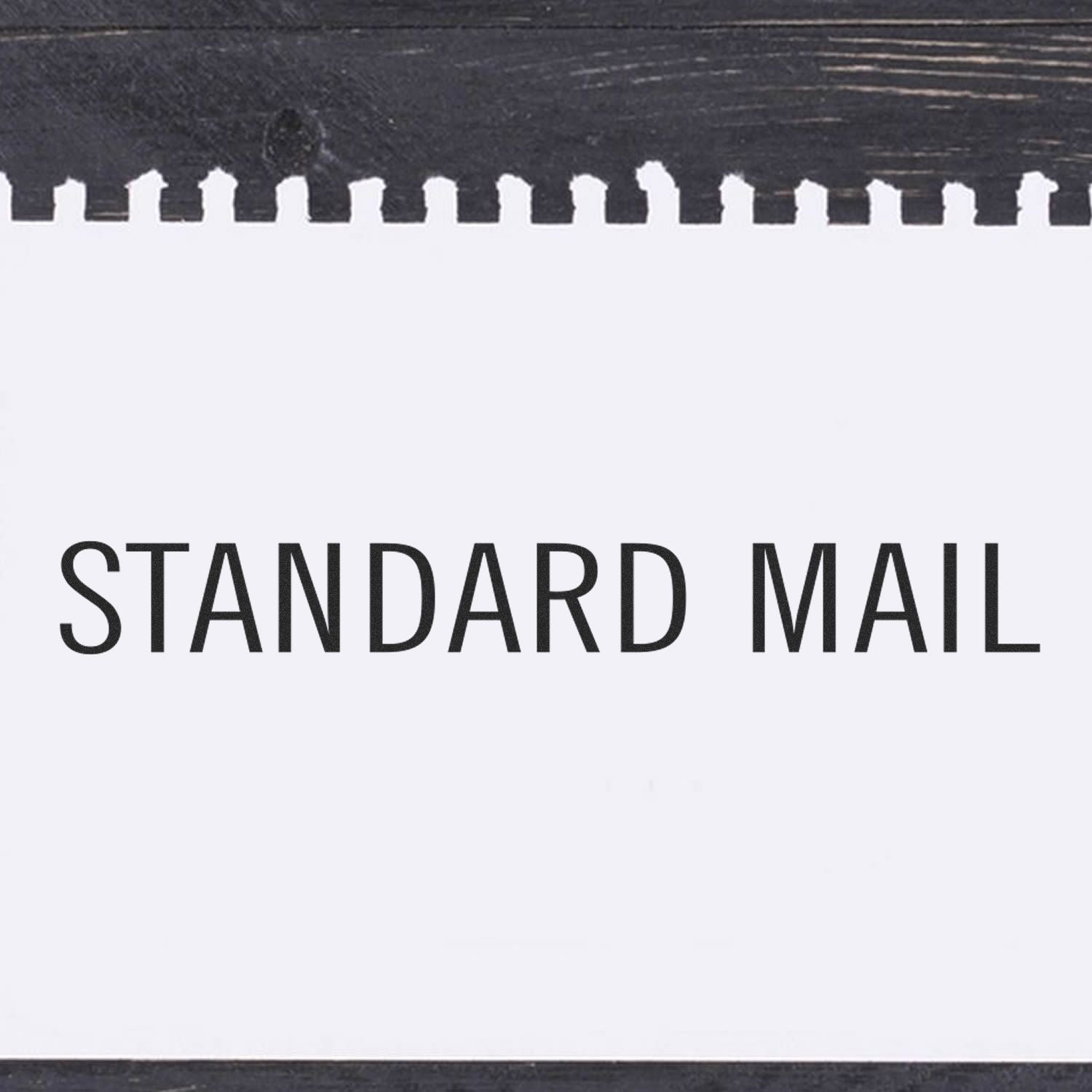 Standard Mail shipping label with bold text STANDARD MAIL for mail sorting and delivery services.