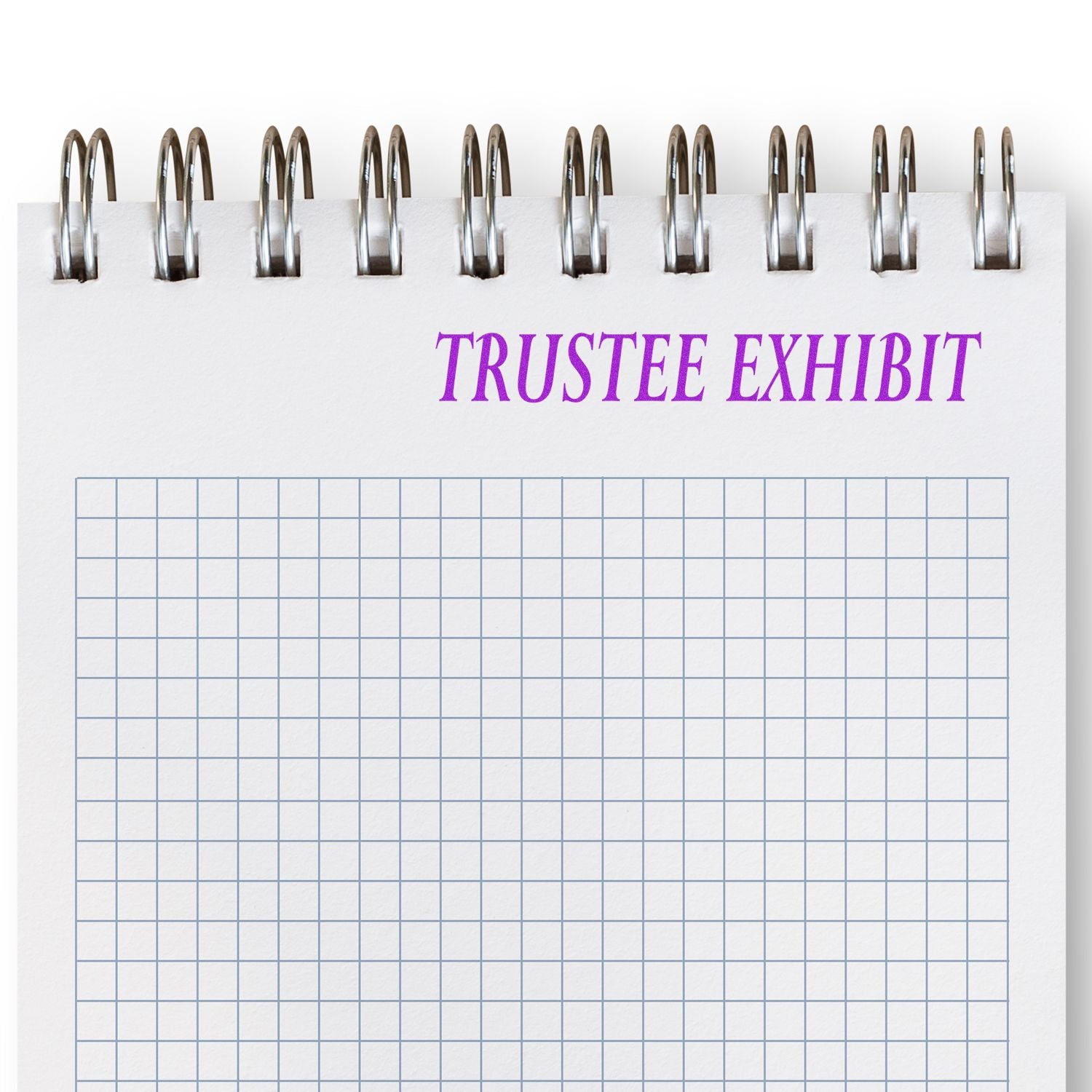 Spiral notebook labeled Trustee Exhibit, representing a legal estate document.