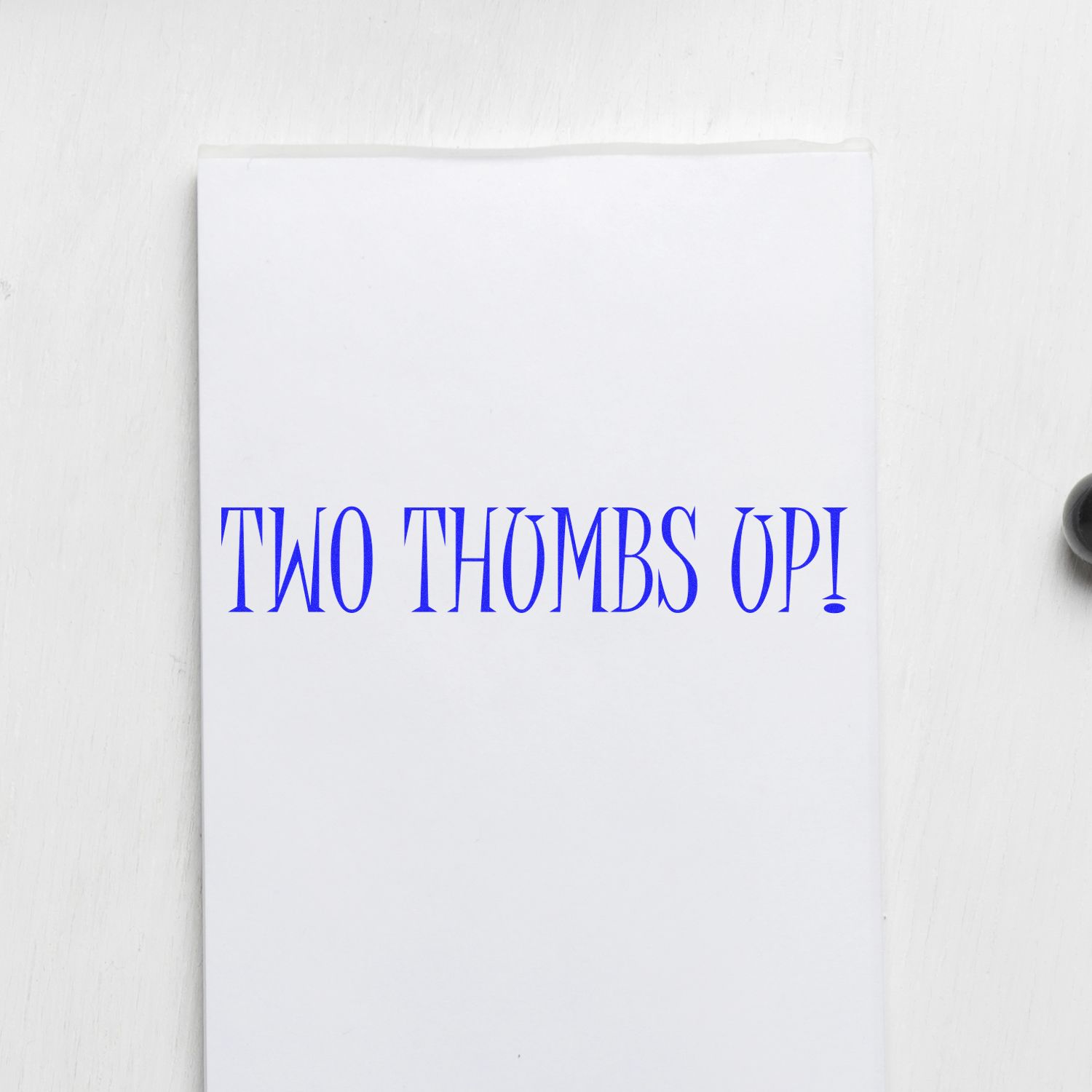 Two Thumbs Up typography poster sign on white background, encouraging positive feedback and customer reviews.