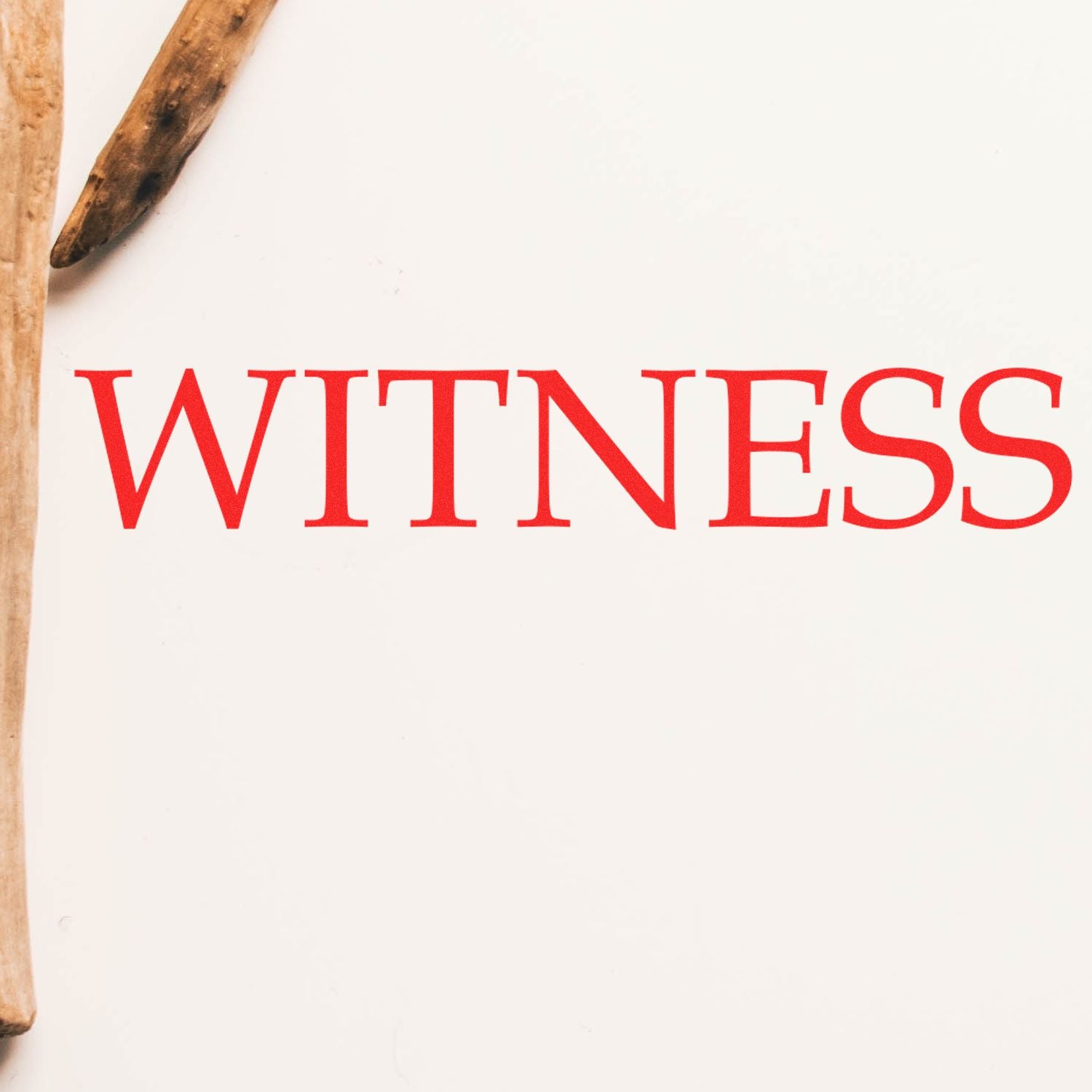 Close-up of a minimalist book cover with the word WITNESS in bold red lettering on a white background.