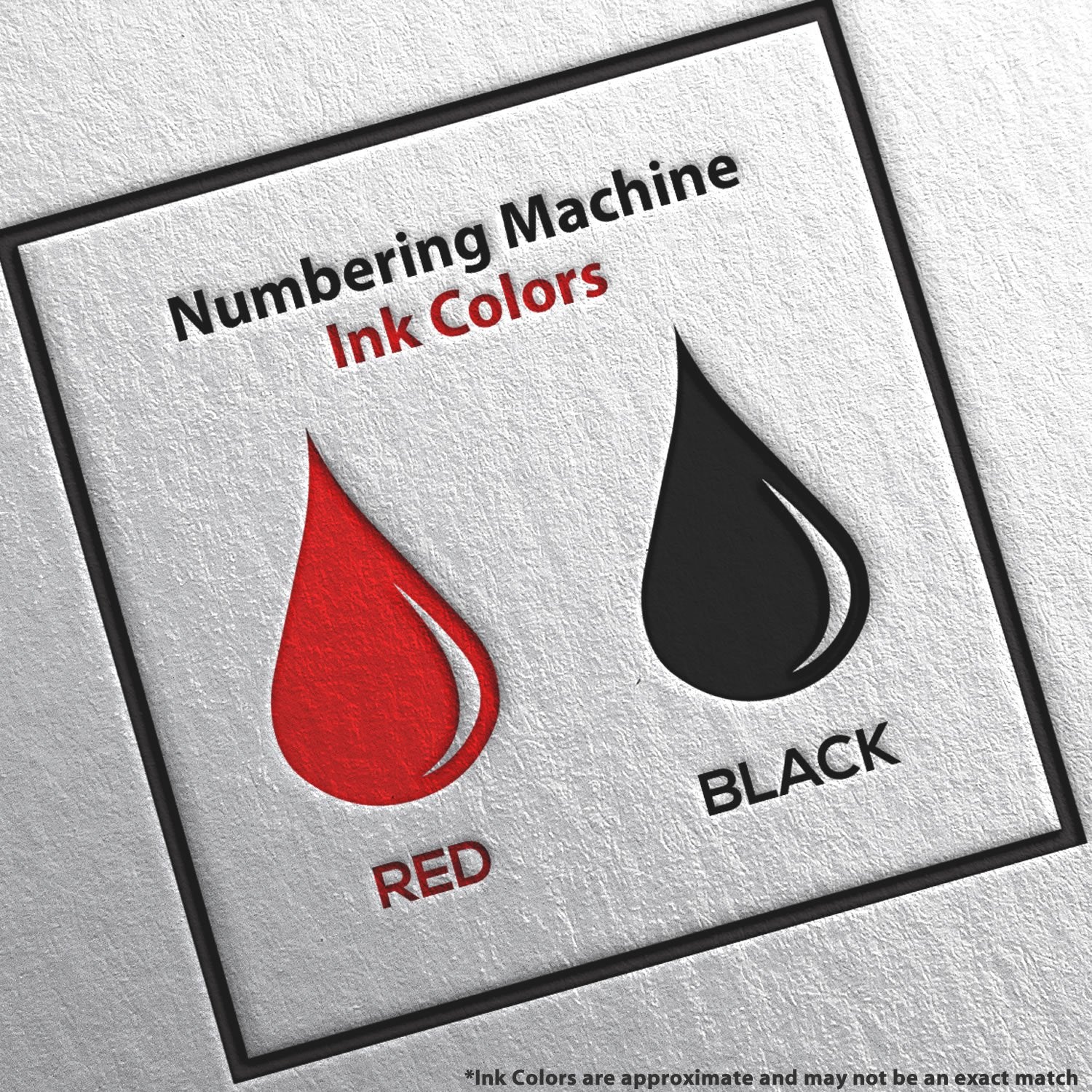 Color Choices for 9 Digit Reiner Numbering Machine Model 322