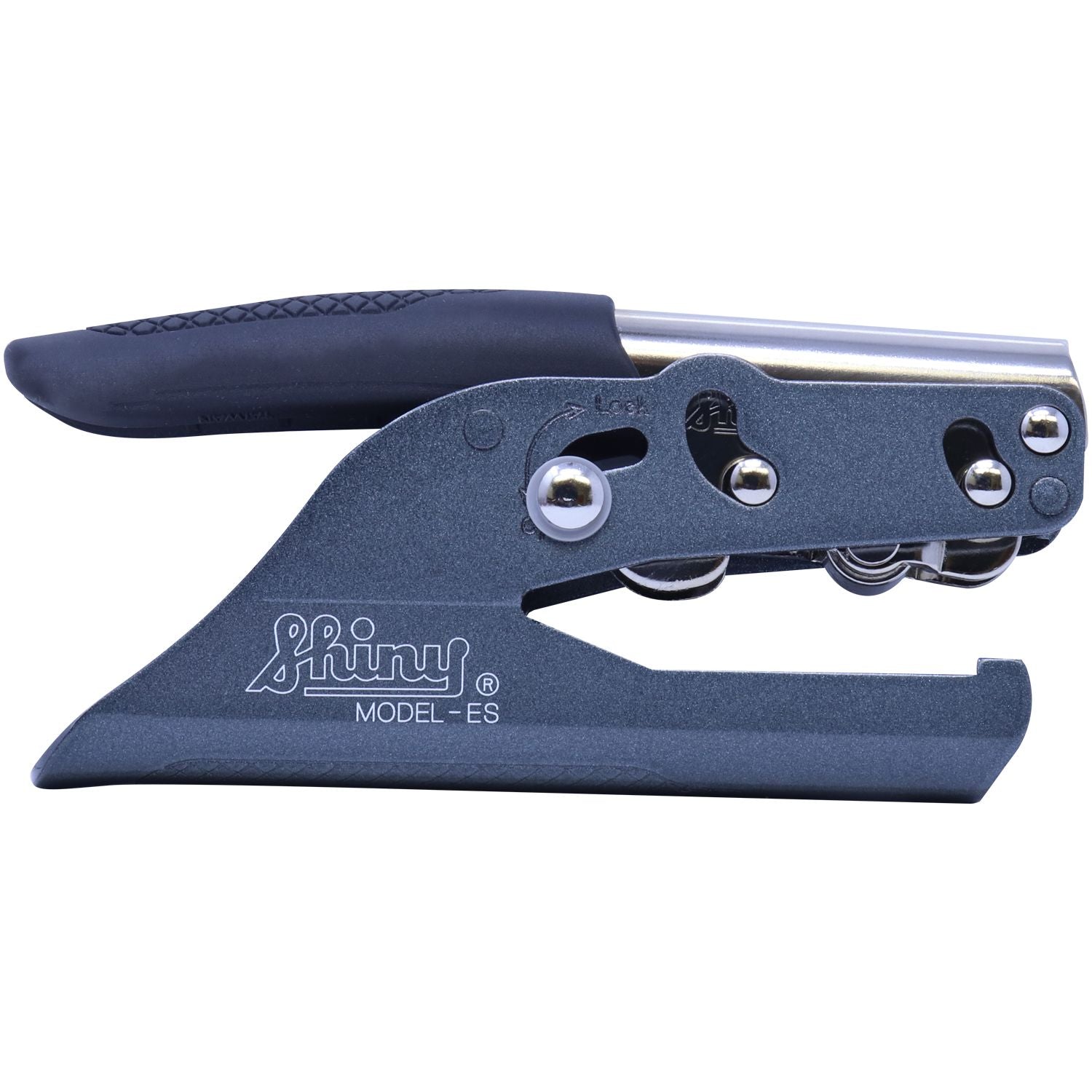 Shiny Model ES heavy-duty staple remover with ergonomic grip, office supply tool on white background