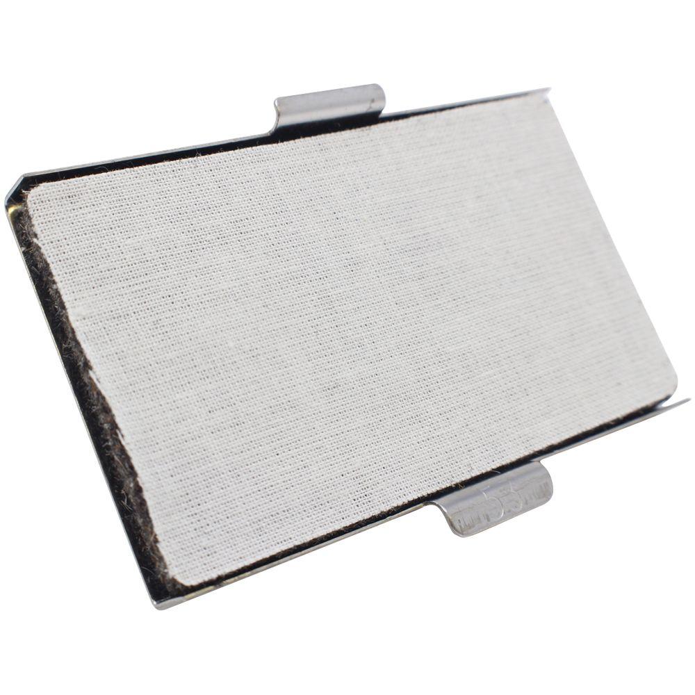 White mesh air filter with metal frame, close-up product image on white background