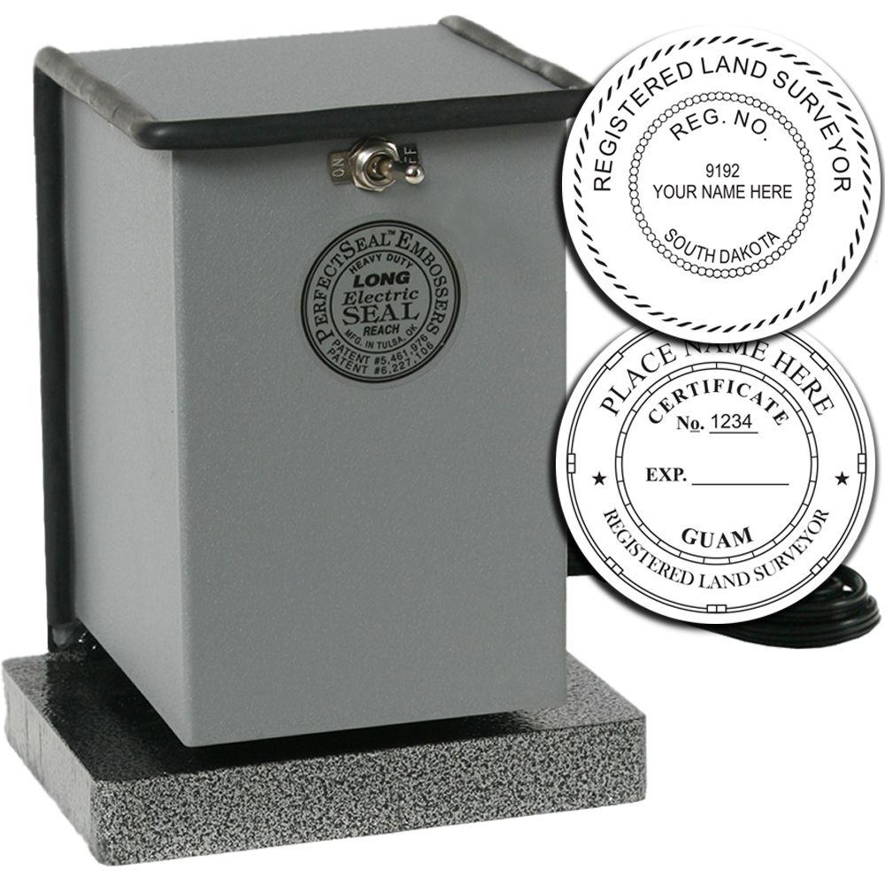 Electric seal embosser machine for registered land surveyor stamps with custom seal impressions