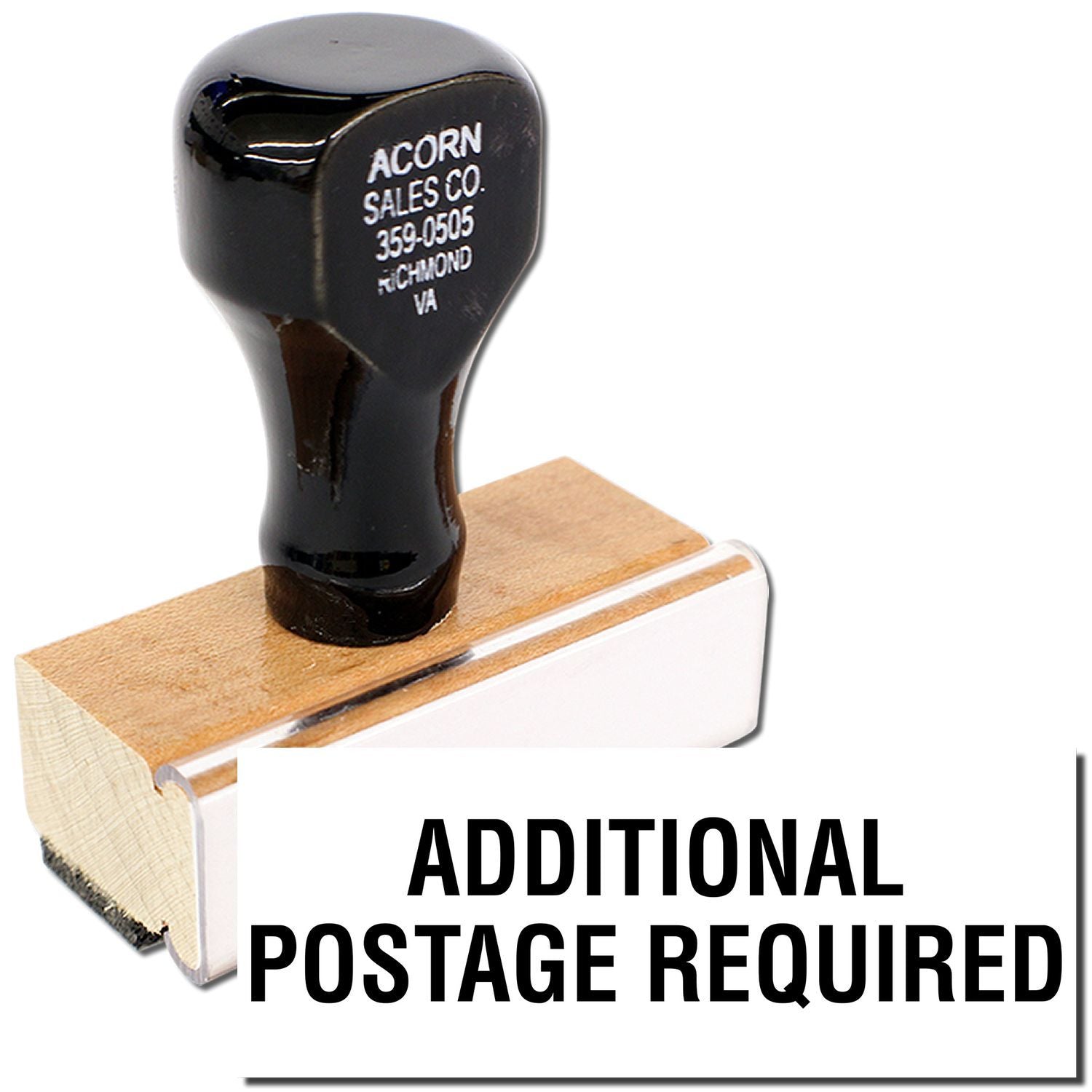Black ACORN Sales Co. golf club head on box for shipping, with text Additional Postage Required indicating extra postage.