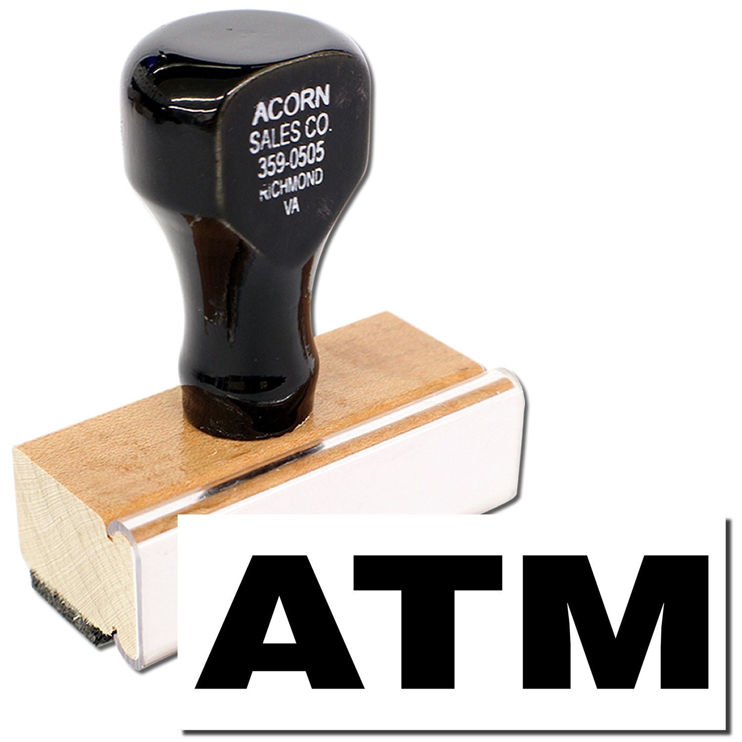 Acorn Sales Co. brand logo close-up with contact phone 359-0505 and Richmond, Virginia sales information for customers.