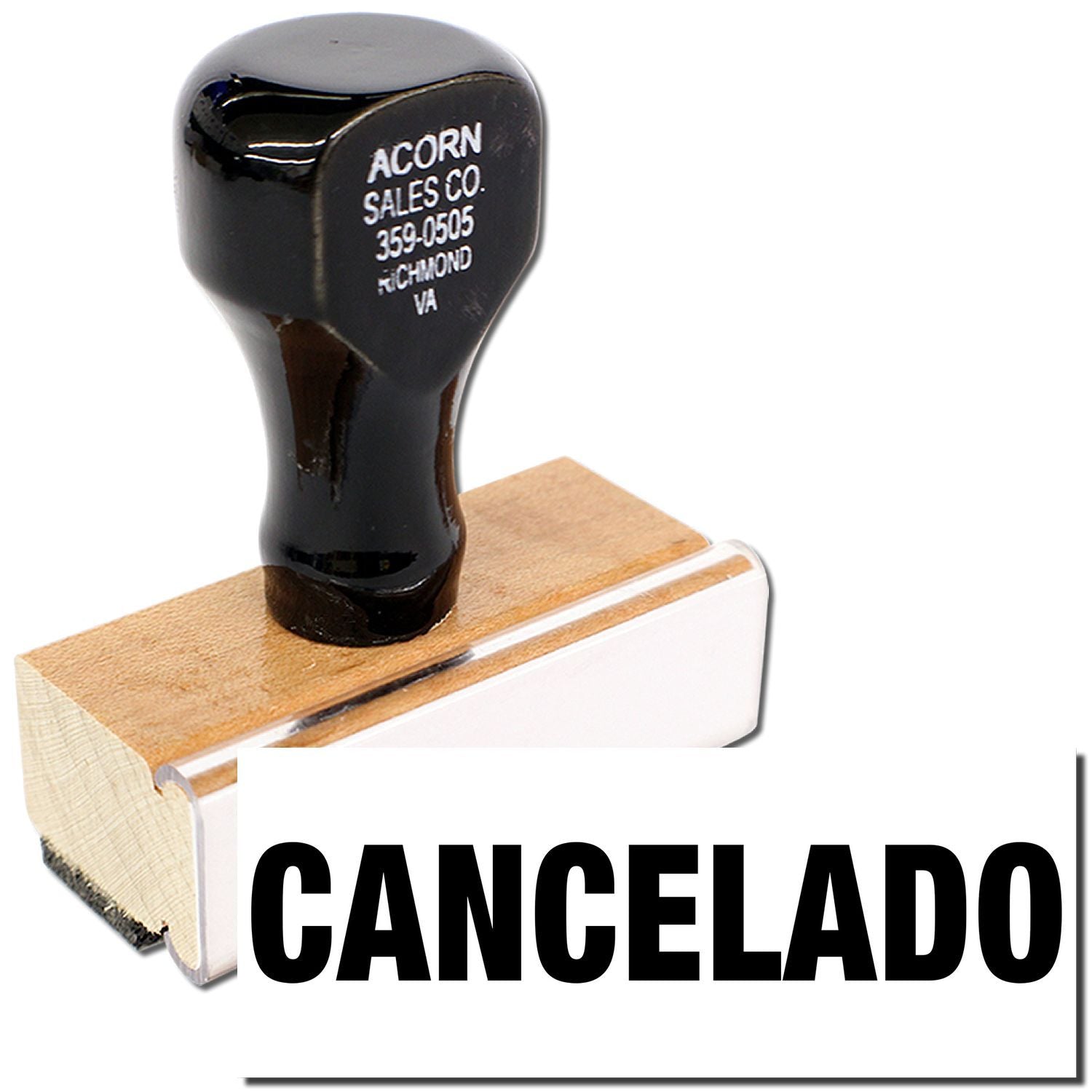 Acorn Sales Co. 359-0505 Richmond VA hardware replacement part on packaging with CANCELADO label, product branding close-up