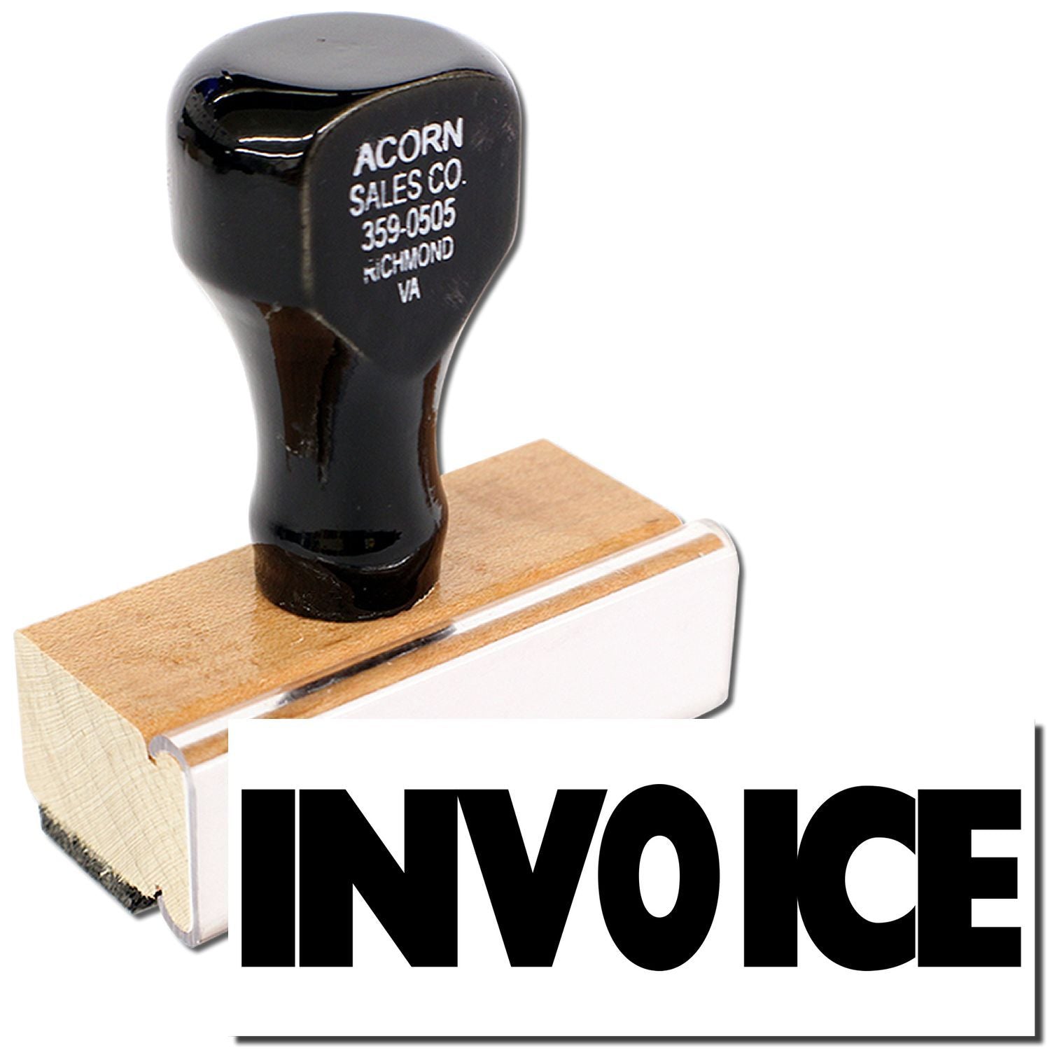Acorn Sales Co INVOKE replacement product image of black rubber handle with part number 359-0505, marked Richmond VA industrial hardware.