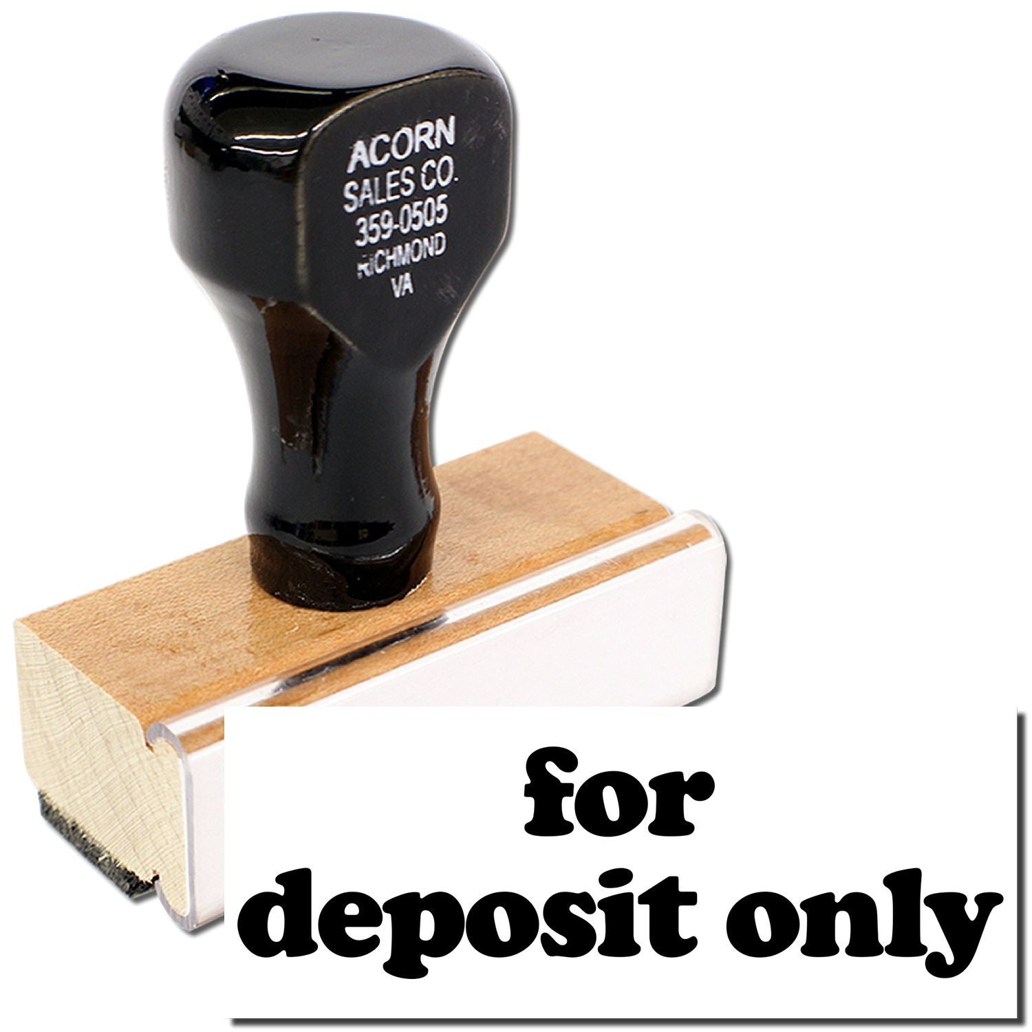 Acorn Sales Co. For deposit only stamp showing check-deposit authorization for banking transactions
