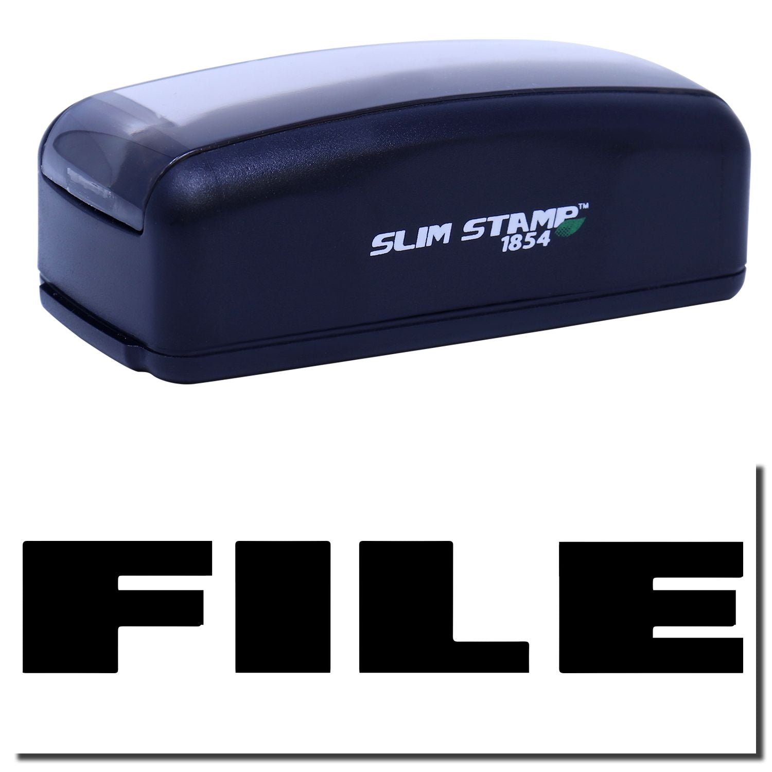 Slim Stamp 1854 compact ink stamp device for clear branding and label imprinting, ideal for quick repetitive marking.