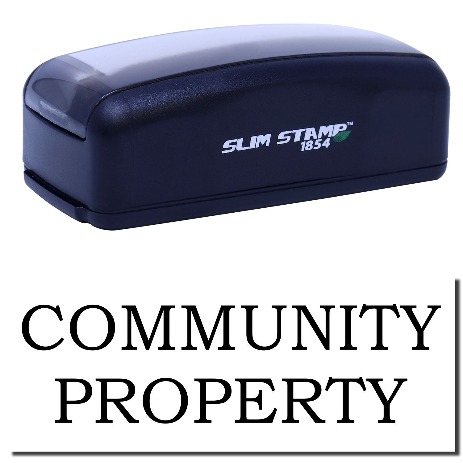 Slim Stamp 1854 stamp for marking Community Property labels and asset identification
