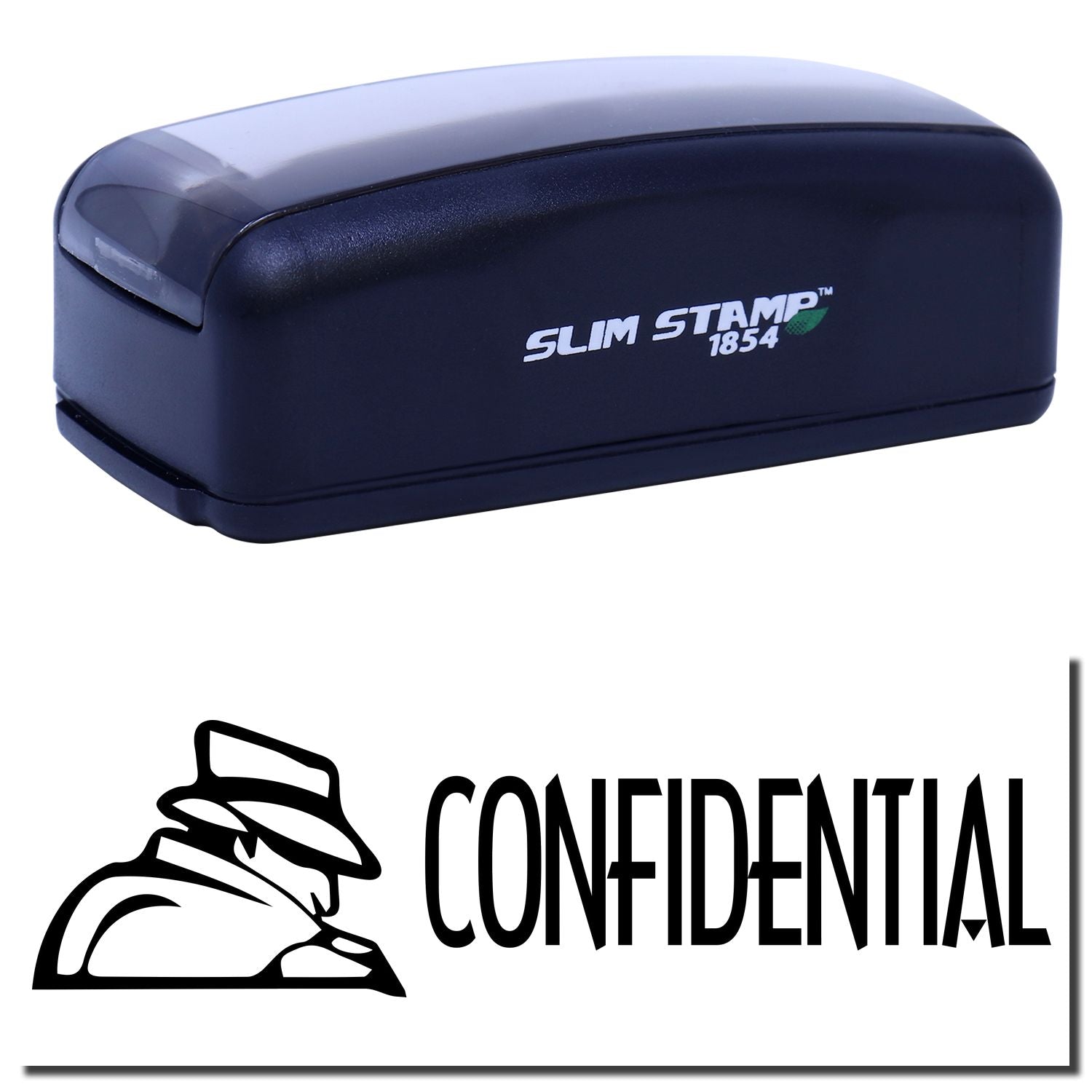 Slim Stamp 1854 self-inking confidential stamp for office document privacy, ideal for files, mail, and recordsquick one-step stamping.