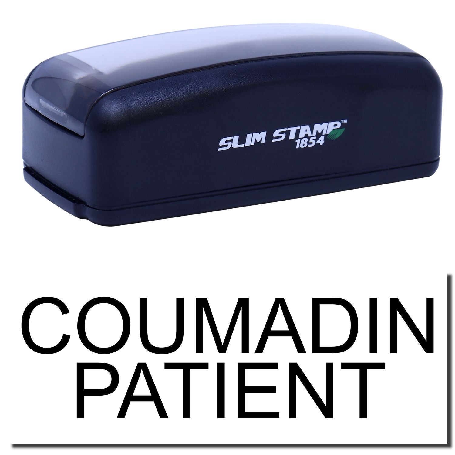 Slim Stamp 1854 Coumadin Patient medication warning stamp for anticoagulant (warfarin) patient records for prescriptions and clinic charts