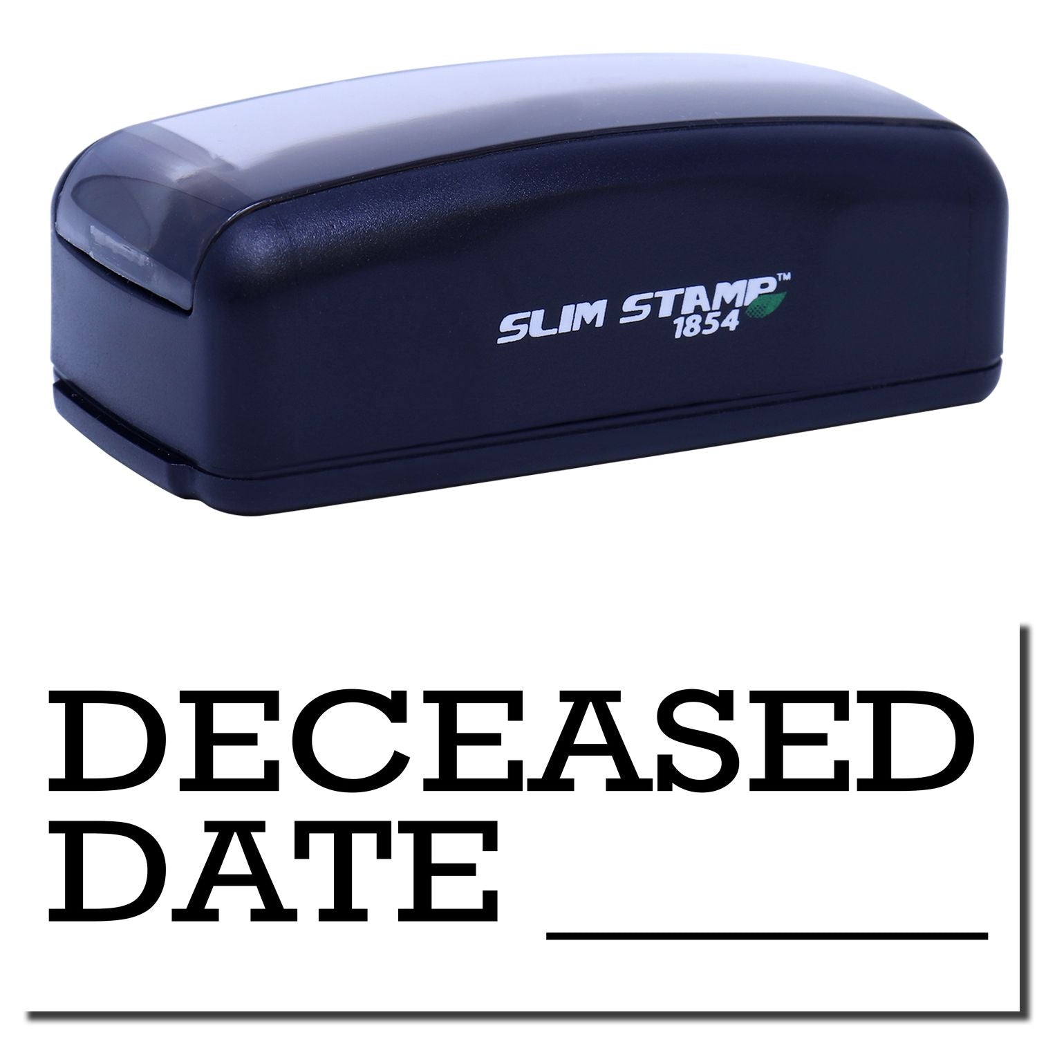 Slim Stamp 1854 date stamp device showing decreased date feature for accurate document labeling and SEO.