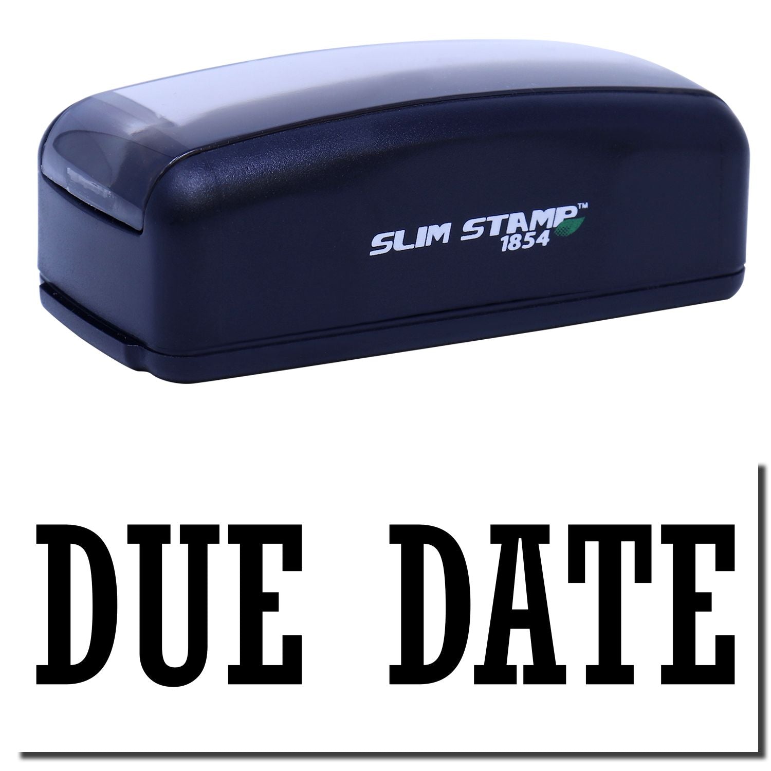 Slim Stamp 1854 DUE DATE self-inking date stamp for office paperwork, shipping labels, and document tracking