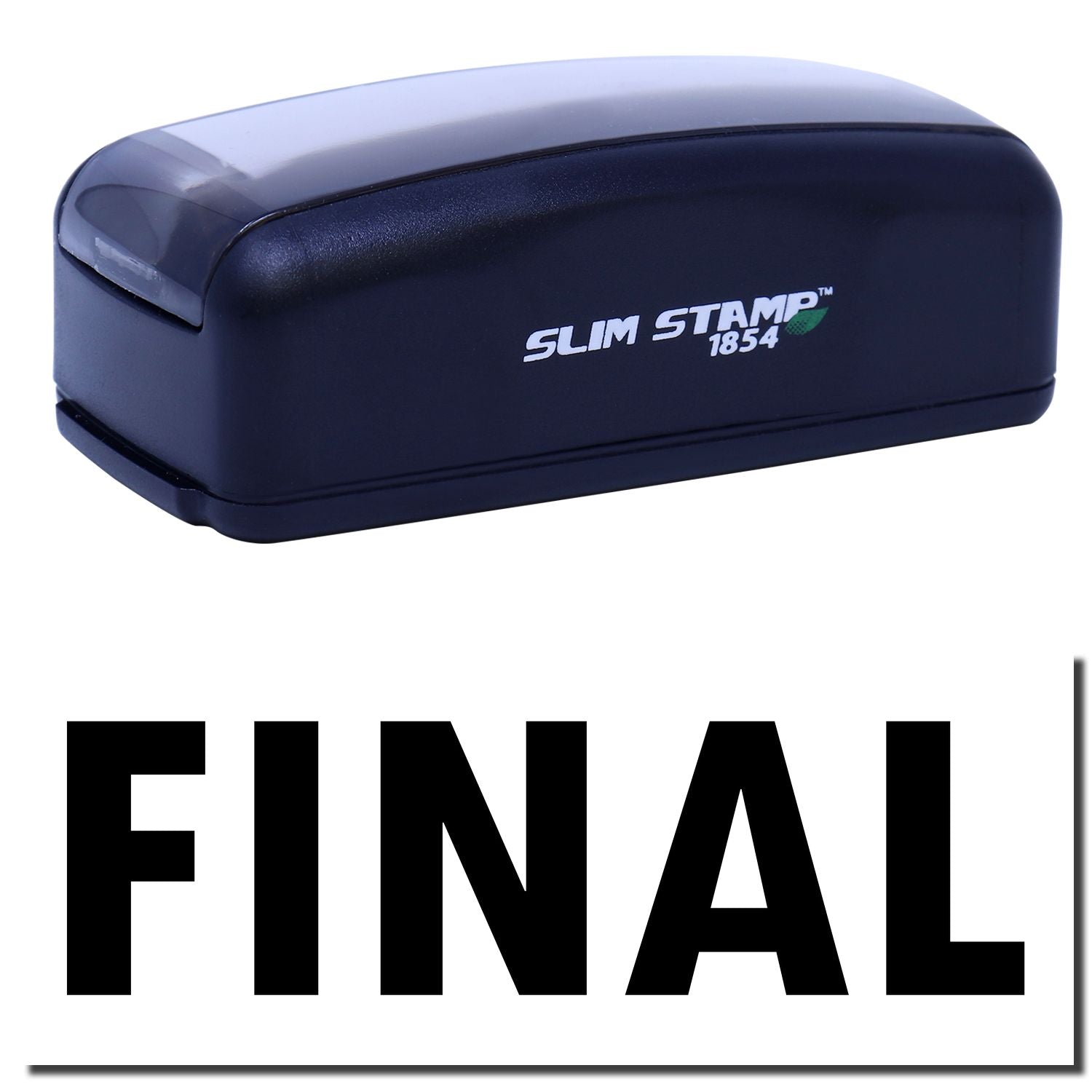 Slim Stamp 1854 branded portable ink stamp for quick, neat document labeling and signatures.