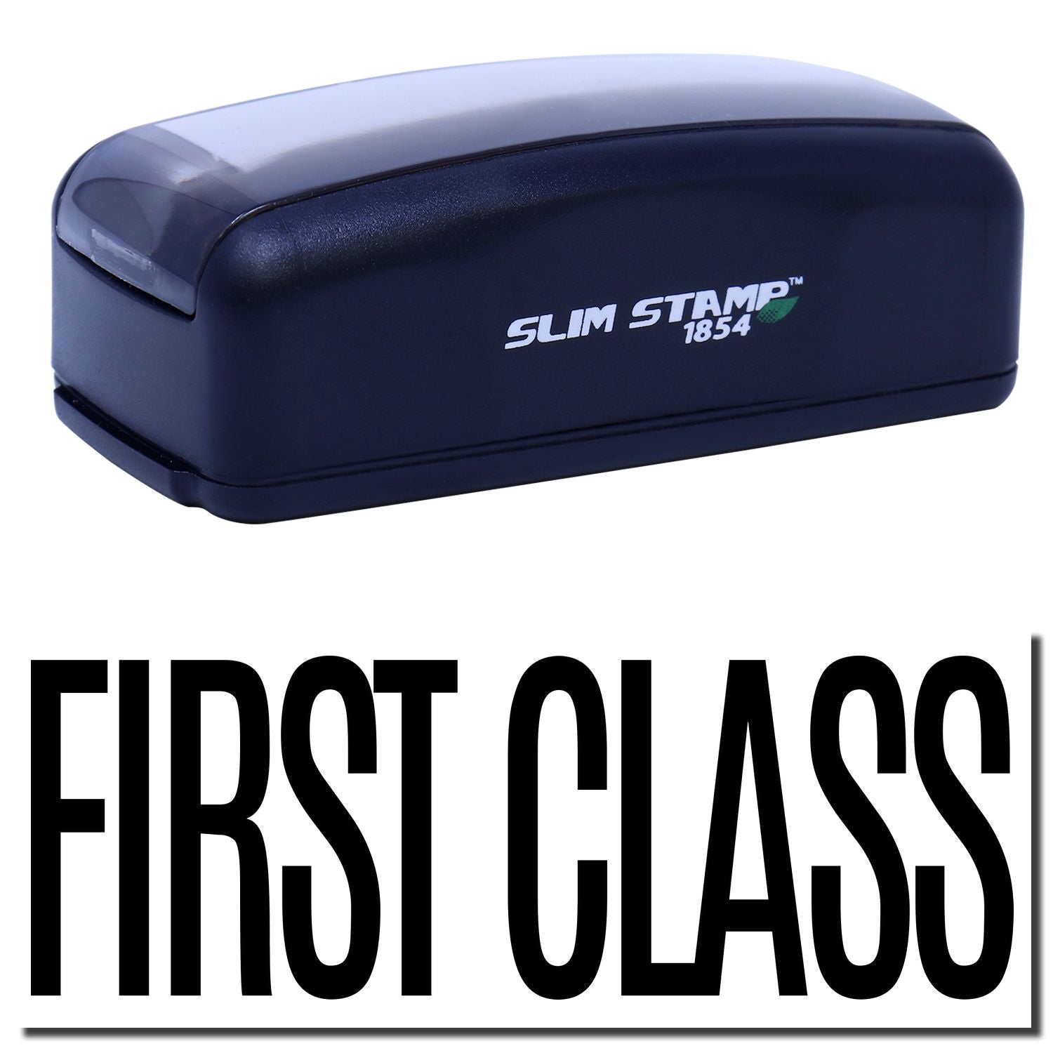Slim Stamp 1854 self-inking date and message stampcompact business tool for quick, consistent imprinting at the office or shipping desk.