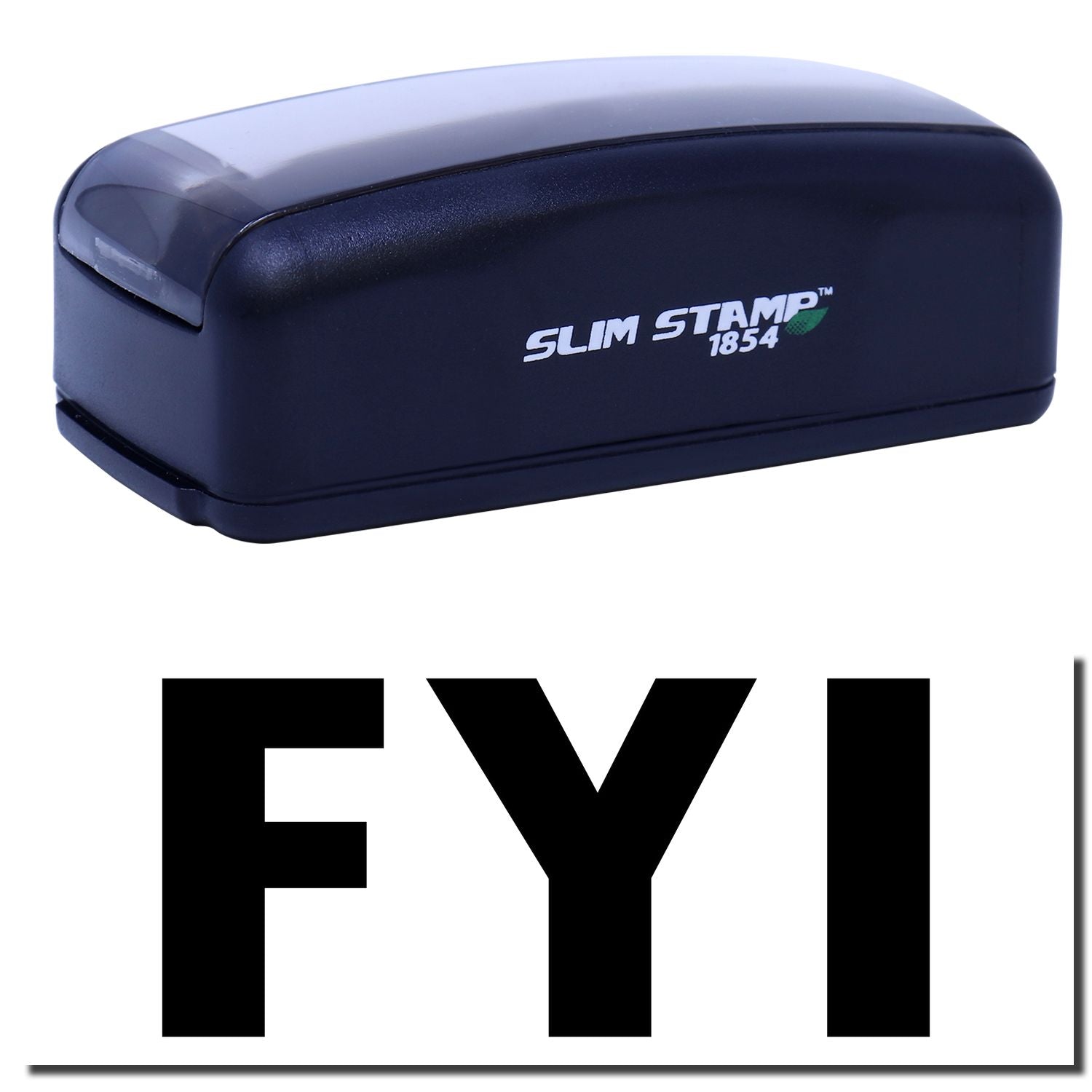 Slim Stamp 1854 automatic stamp tool with brand logo; compact office labeling for quick, consistent document and parcel marking.