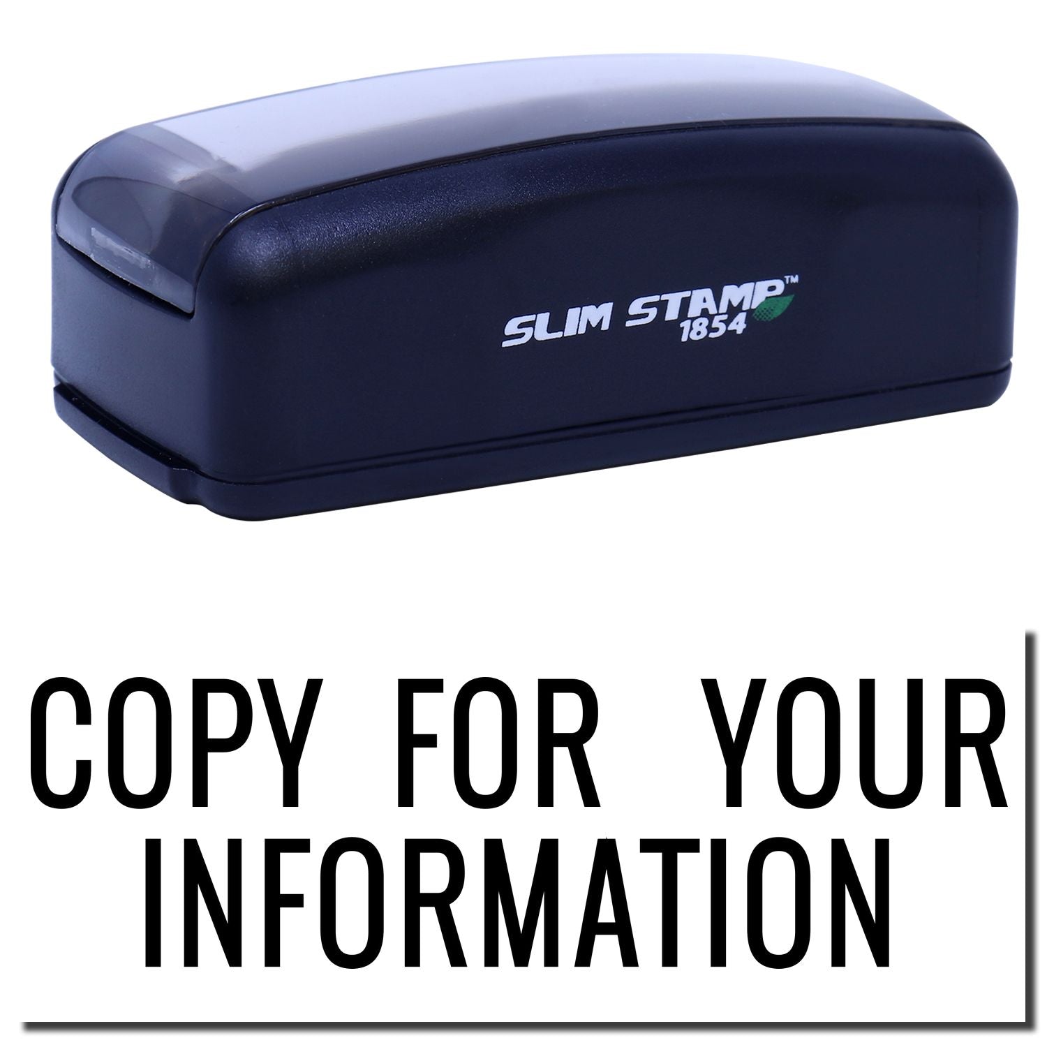 Slim Stamp 1854 self-inking stamp with Copy for your information text for office document labeling and filing.