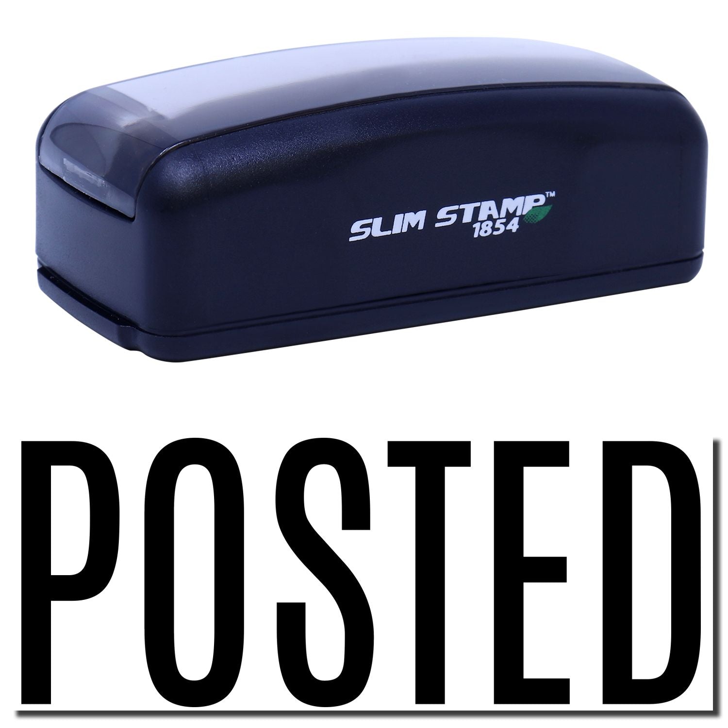 Slim Stamp 1854 ink stamp in navy case, product image showing brand for office document marking.