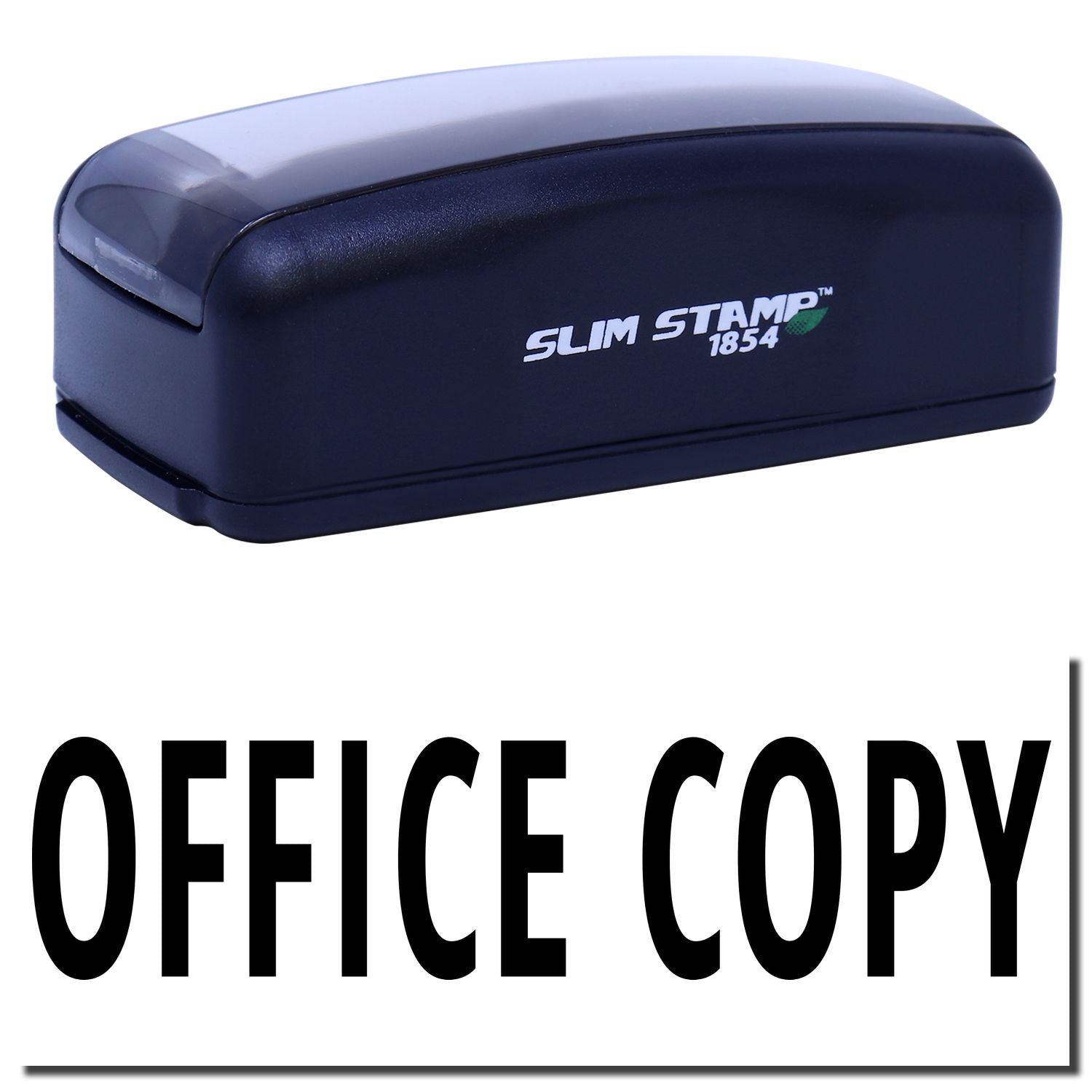 Slim Stamp 1854 office stamp with compact handheld design for marking documents and paperwork (Office Copy).