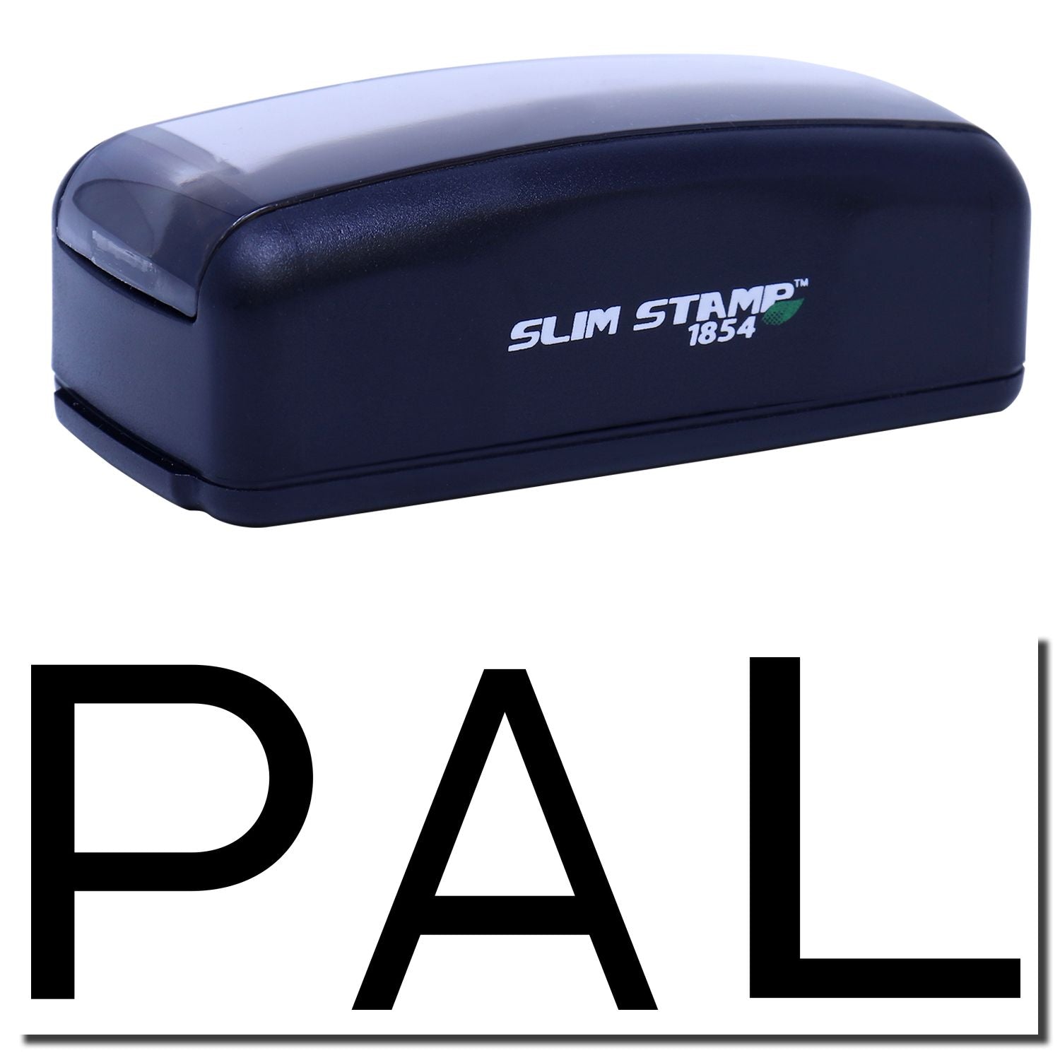 Slim Stamp 1854 ink stamp for precise branding, showing the compact stamp head with Slim Stamp logo.