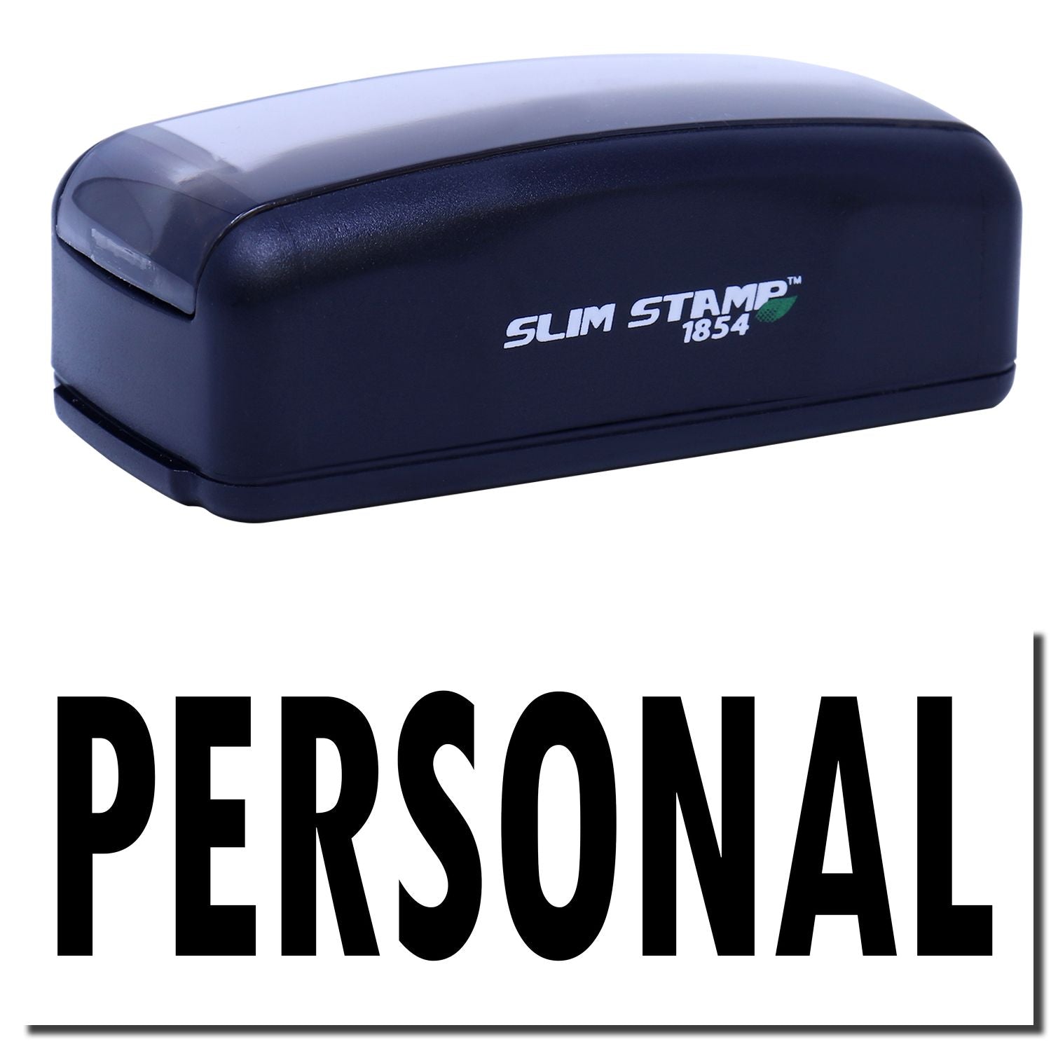 Slim Stamp 1854 compact ink stamp for personalizing documents and envelopes with crisp, professional imprints.