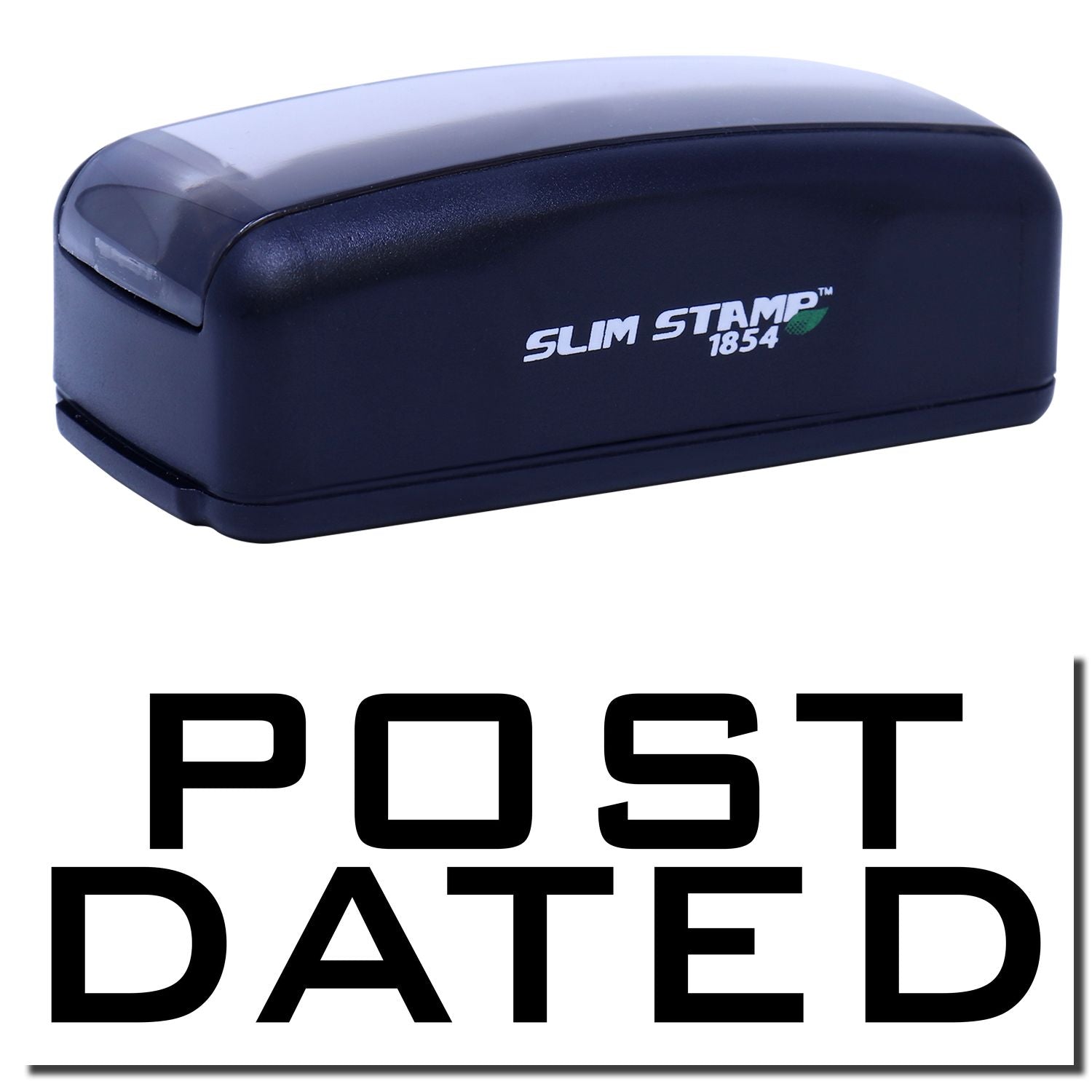 Slim Stamp 1854 Post Dated stamp for labeling documents with a clear post-dated date imprint