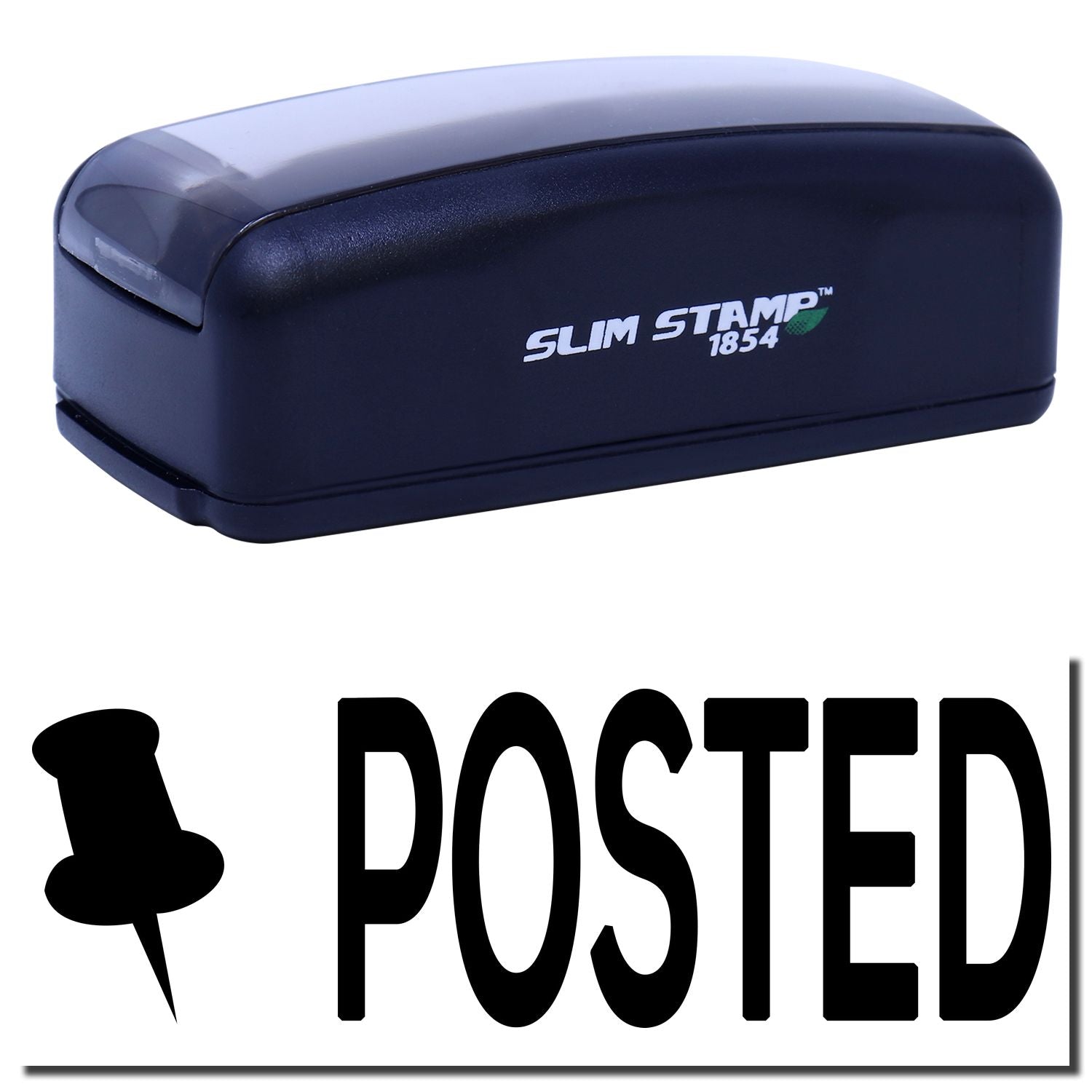 Slim Stomp 1854 POSTED sign with pushpin icon, indicating property is marked and protected.